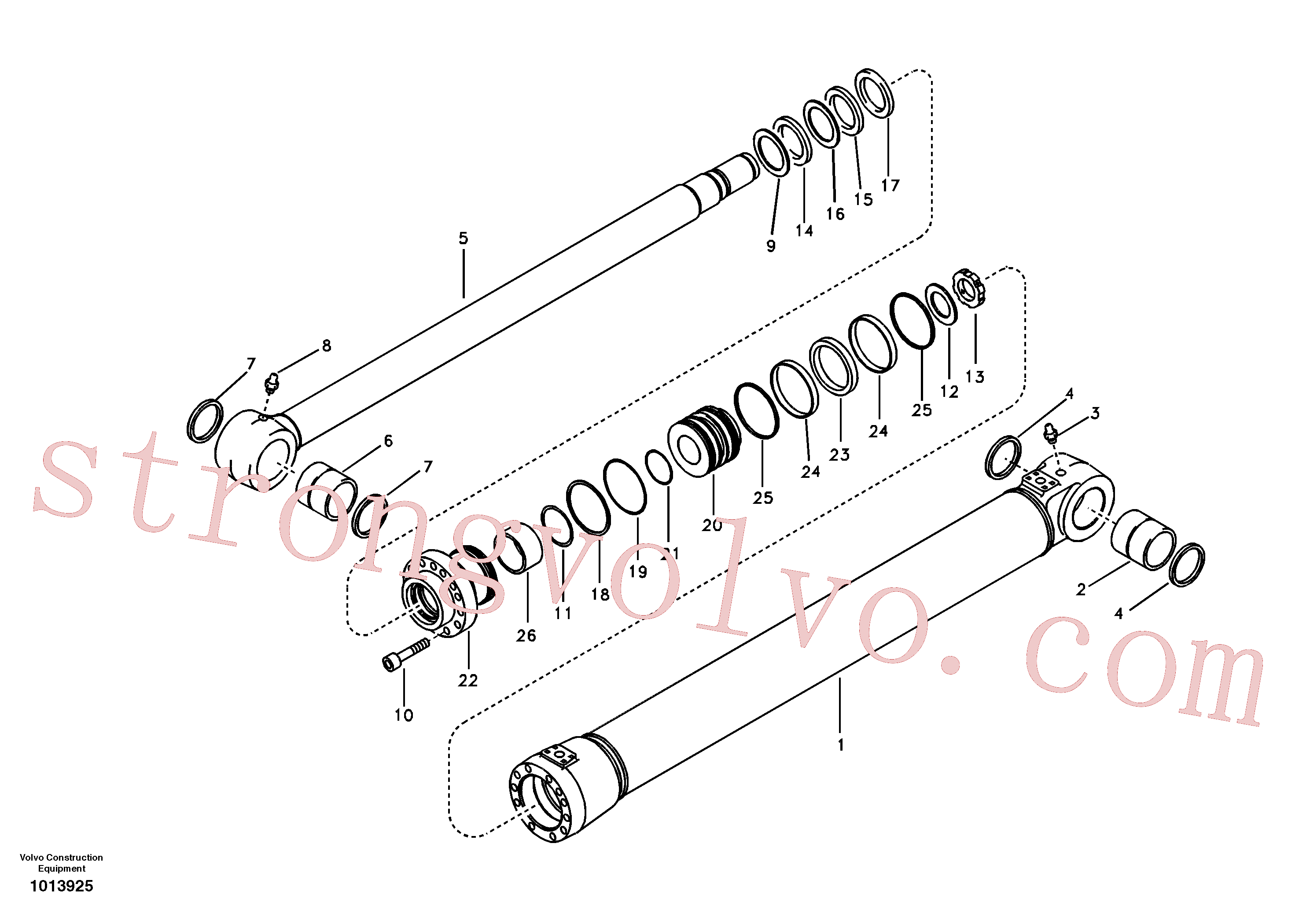 SA9511-12090 Volvo Cilindro da lâmina niveladora(1013925 Montagem)