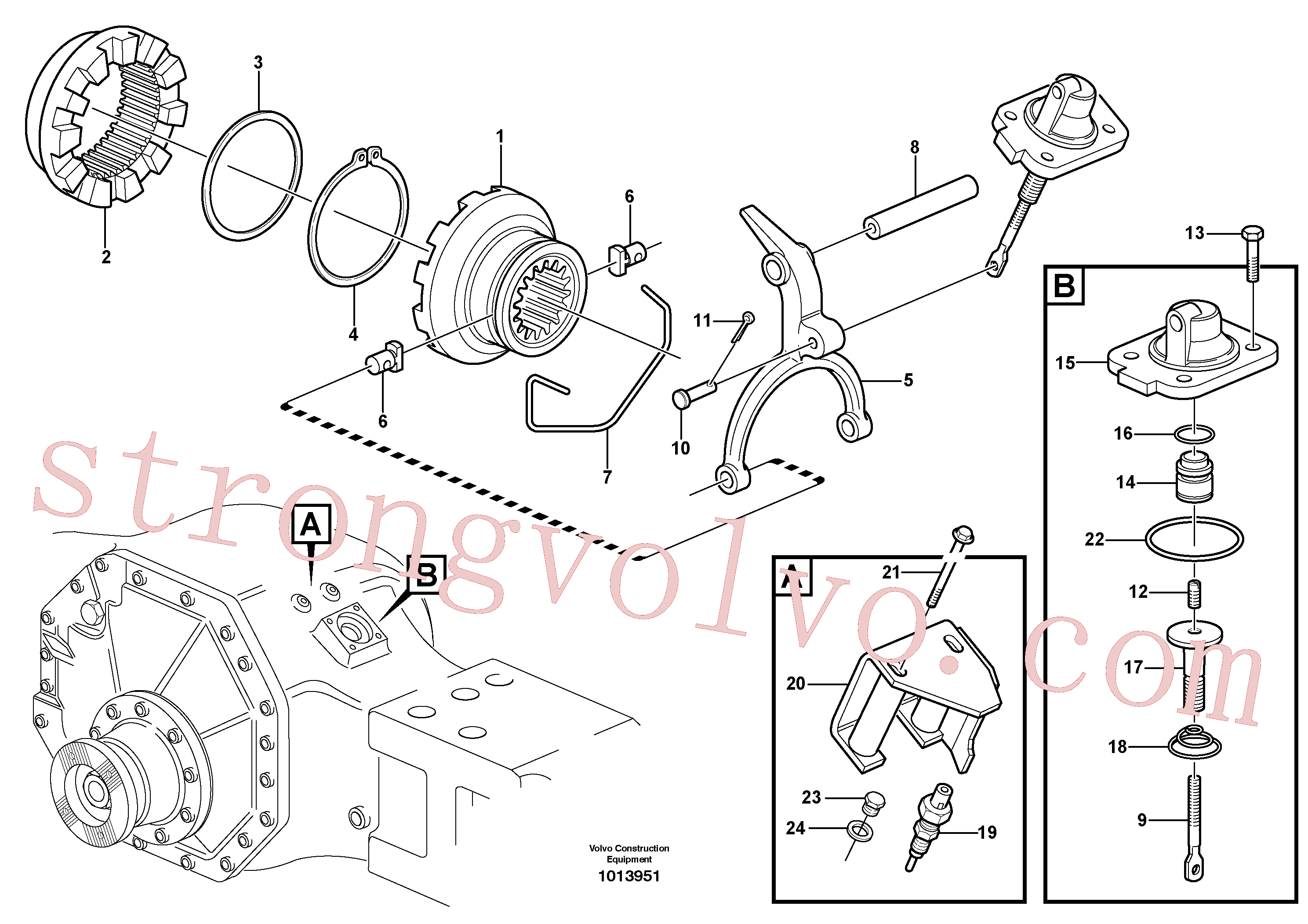 VOE60113080 Volvo Bloqueio diferencial(1013951 Montagem)