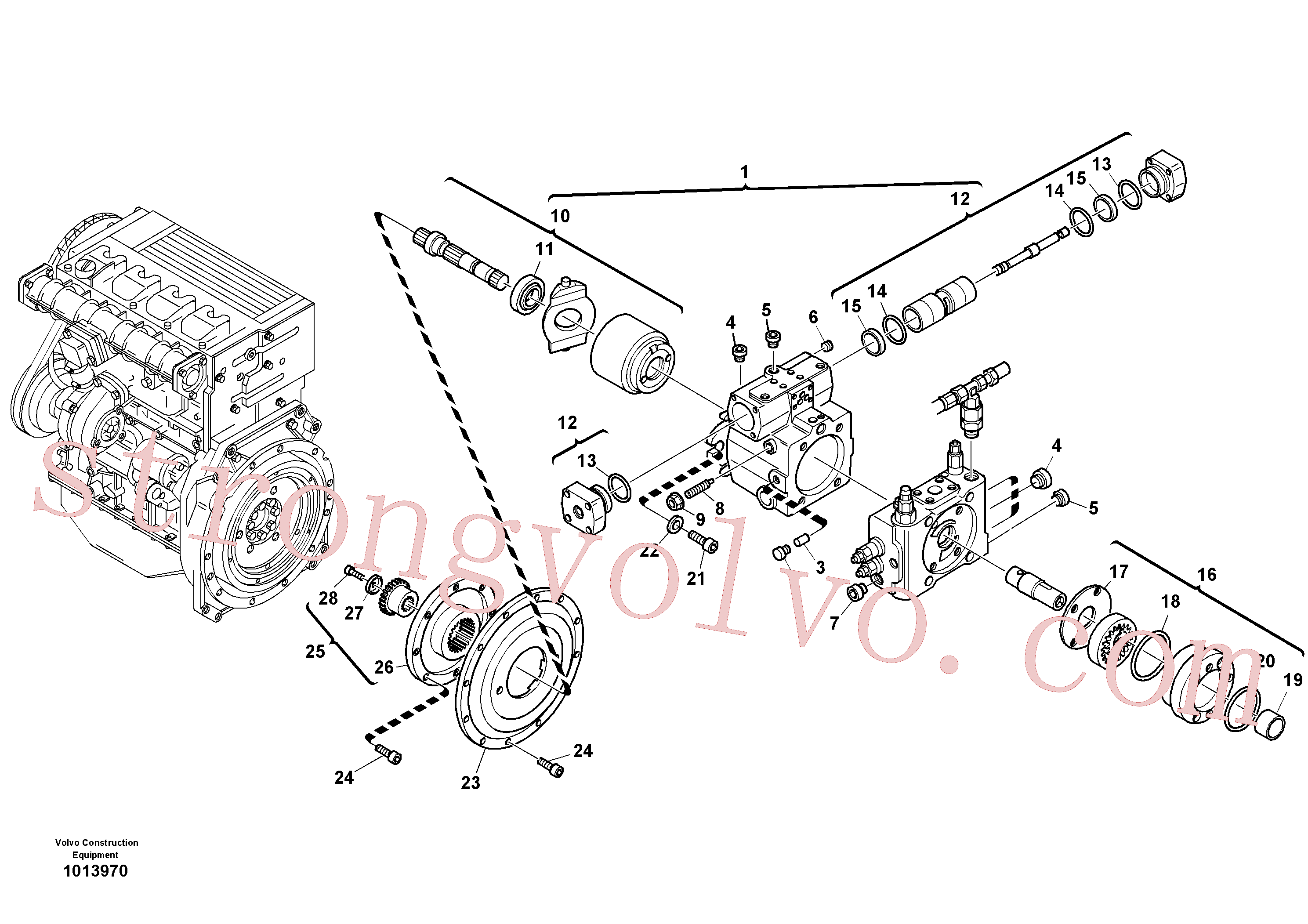 VOE11702198 Volvo Bomba de deslocamento variável(1013970 Montagem)
