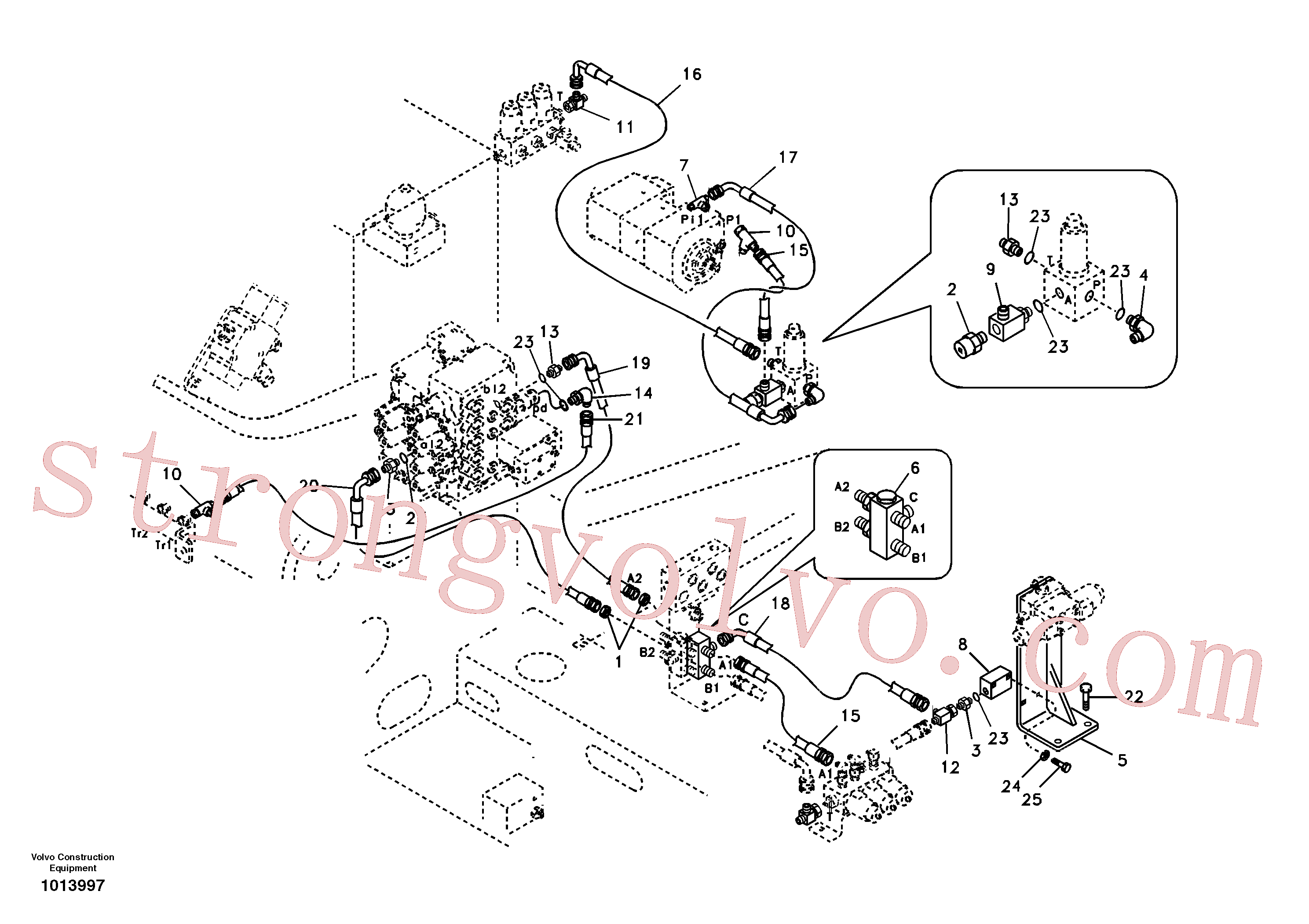 SA9453-02212 Volvo Hidráulica de serviço, martelo e cortador para fluxo da bomba principal(1013997 Montagem)