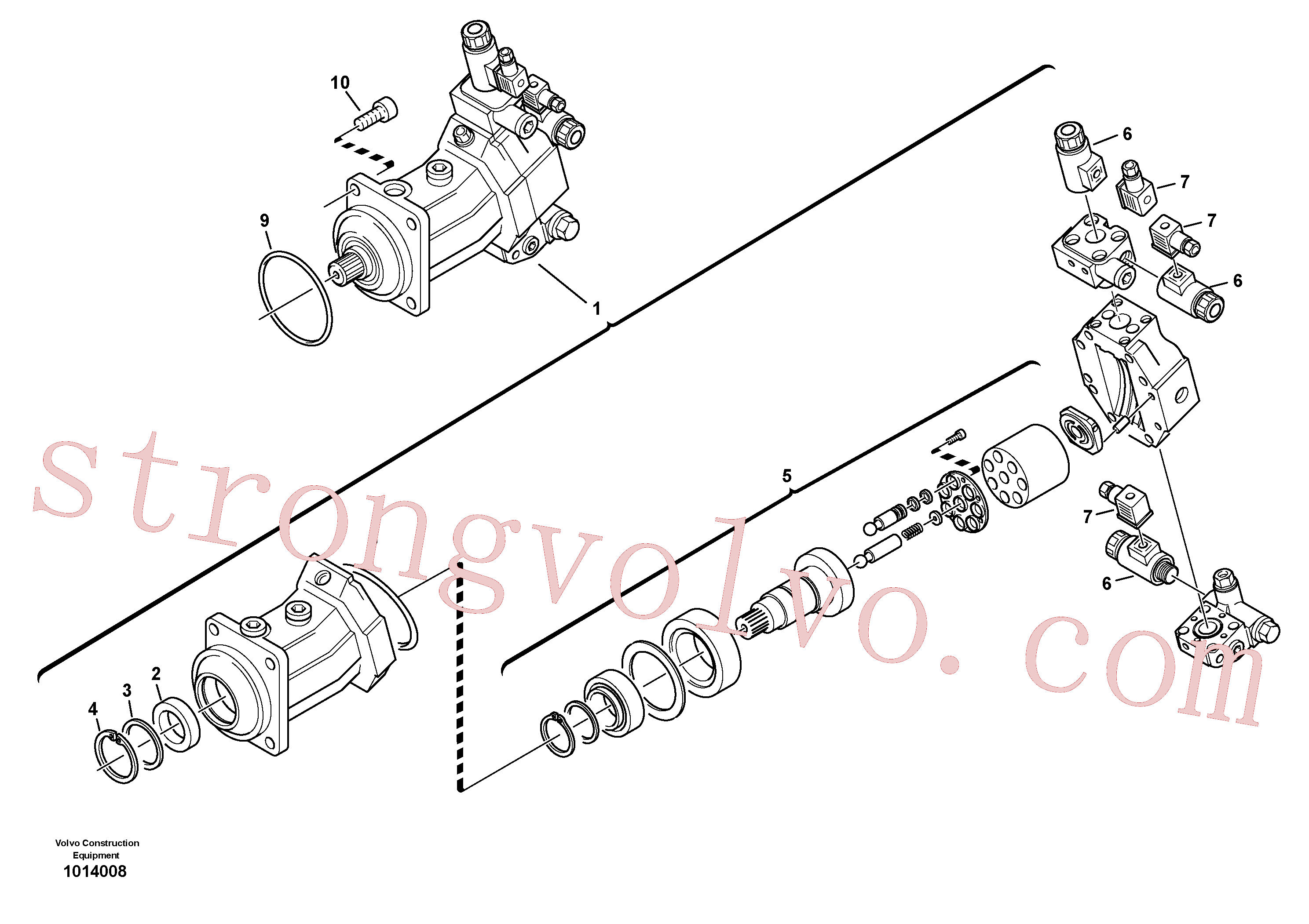 VOE984140 Volvo Motor de deslocamento variável(1014008 Montagem)