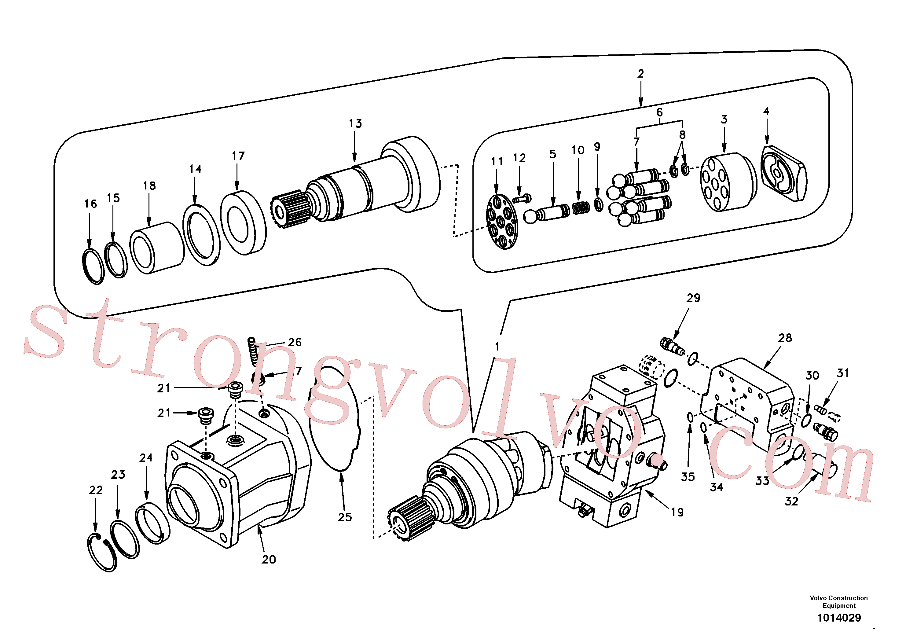 VOE11702171 Volvo Motor de deslocação(1014029 Montagem)