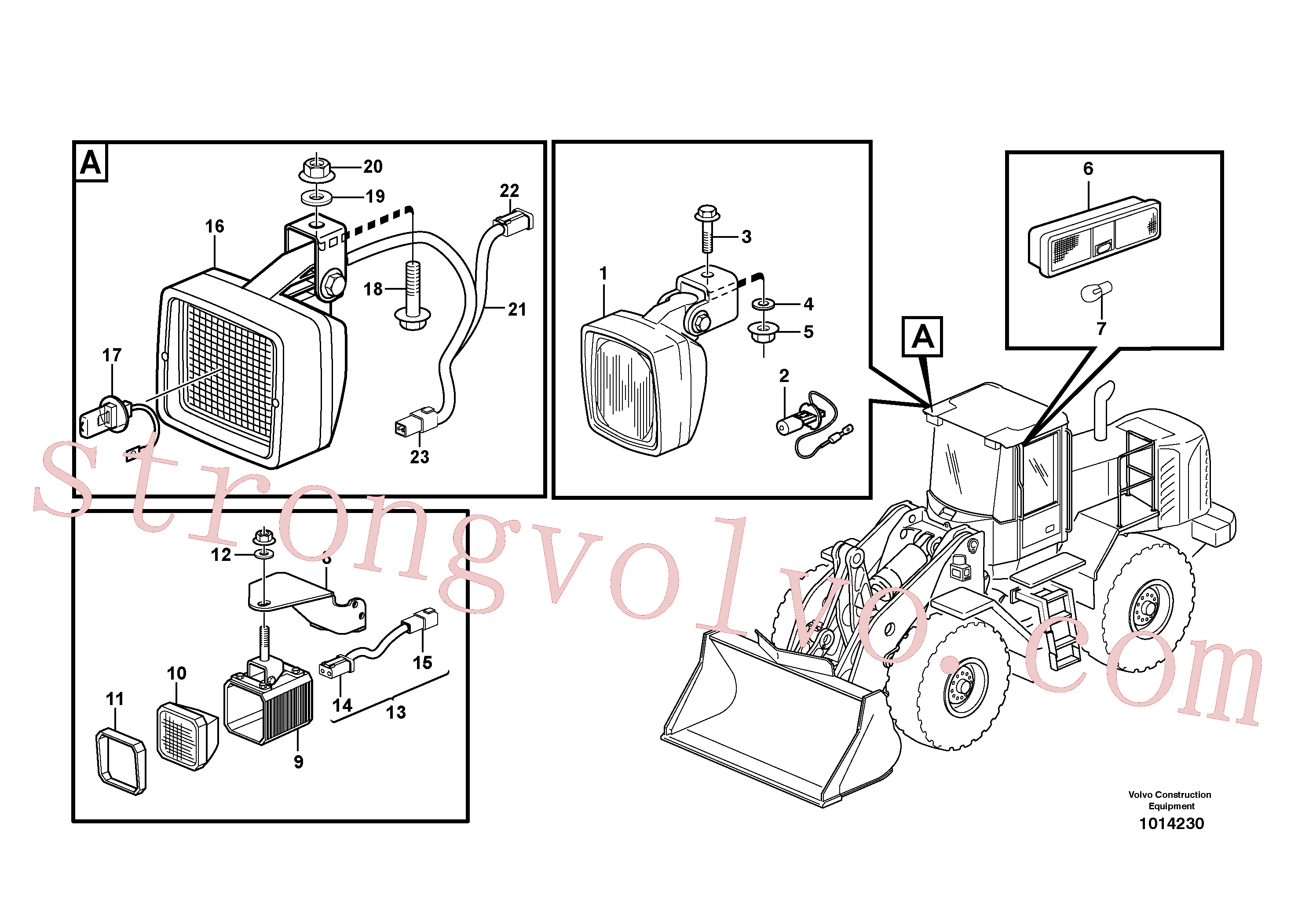 VOE14370761 Volvo Iluminação, cabina(1014230 Montagem)