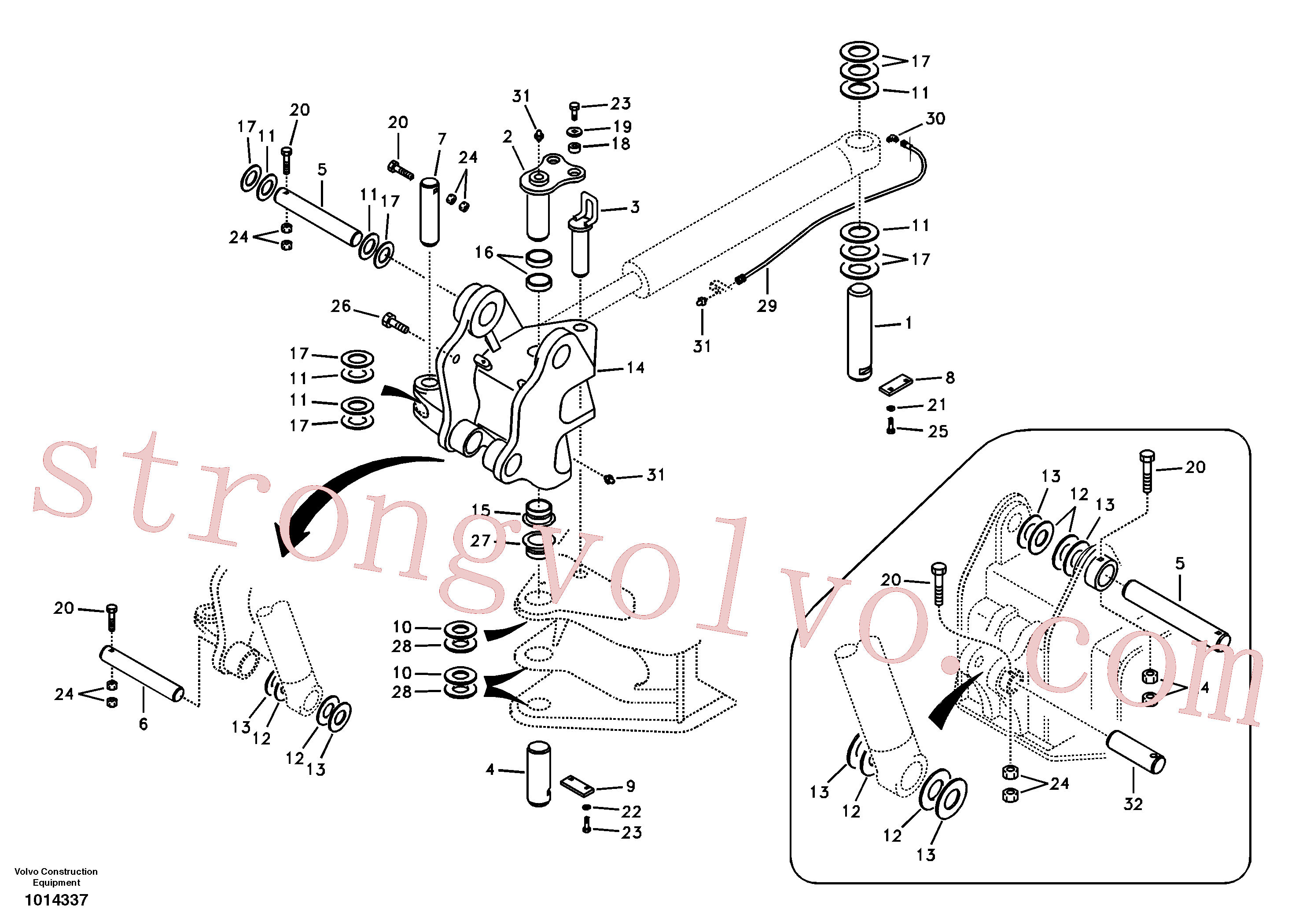 SA1173-30070 Volvo Tirantes para a lança(1014337 Montagem)