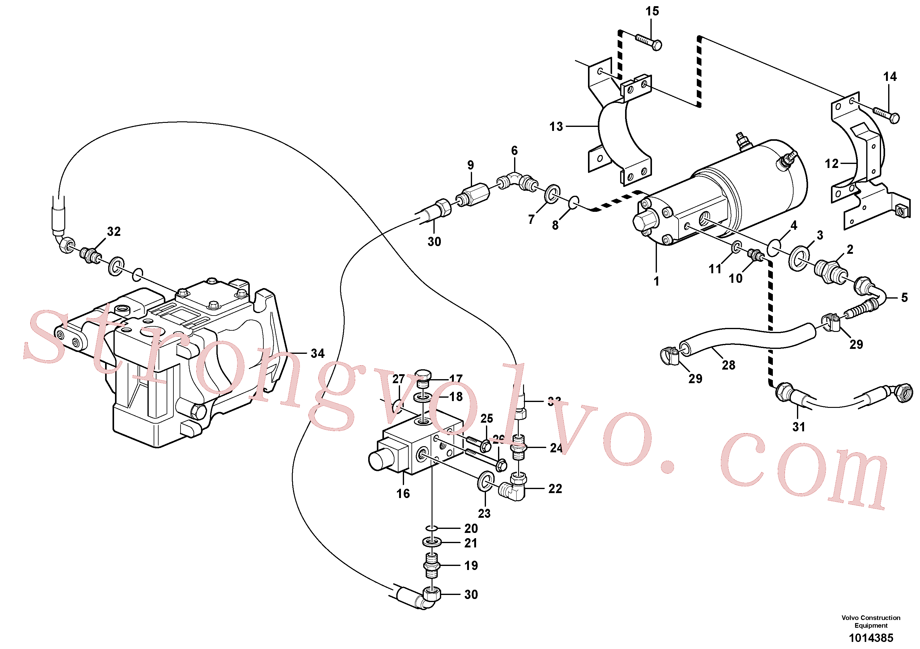 VOE13964057 Volvo Sistema da direcção auxiliar(1014385 Montagem)