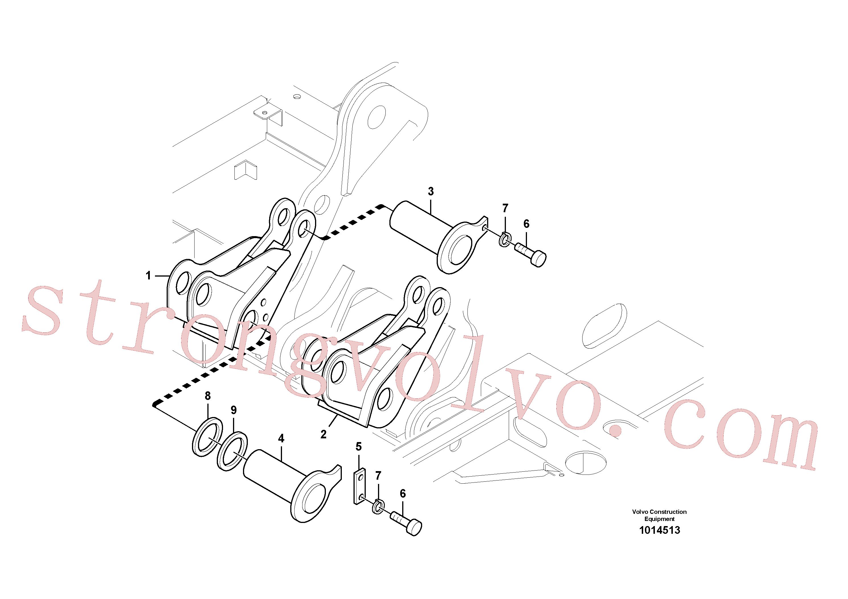 SA1173-01390 Volvo Elevação da lança, Quadro superior(1014513 Montagem)