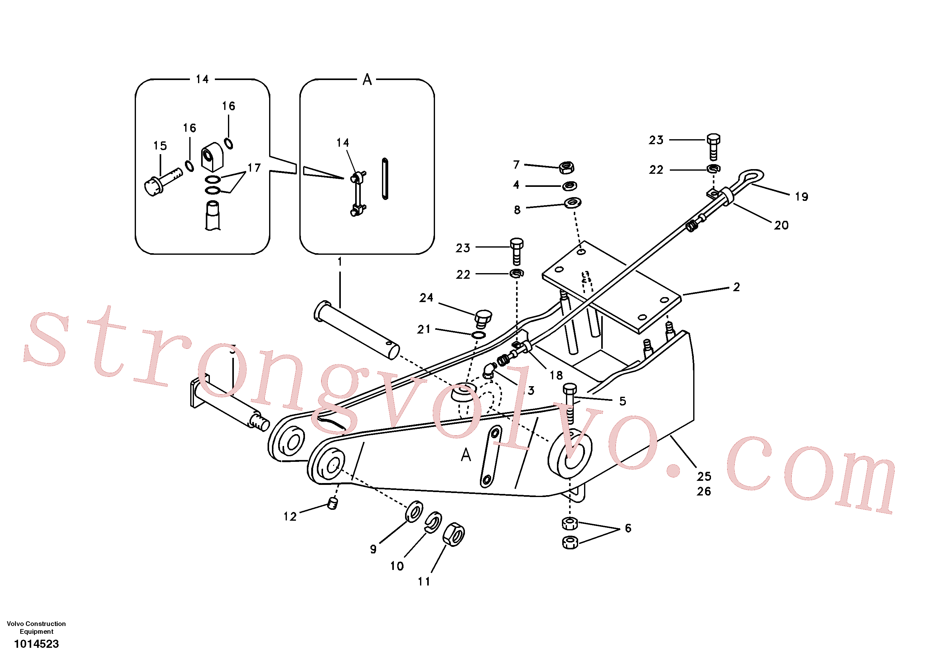 SA9111-33000 Volvo Adaptador de braço de afundamento, silvicultura(1014523 Montagem)