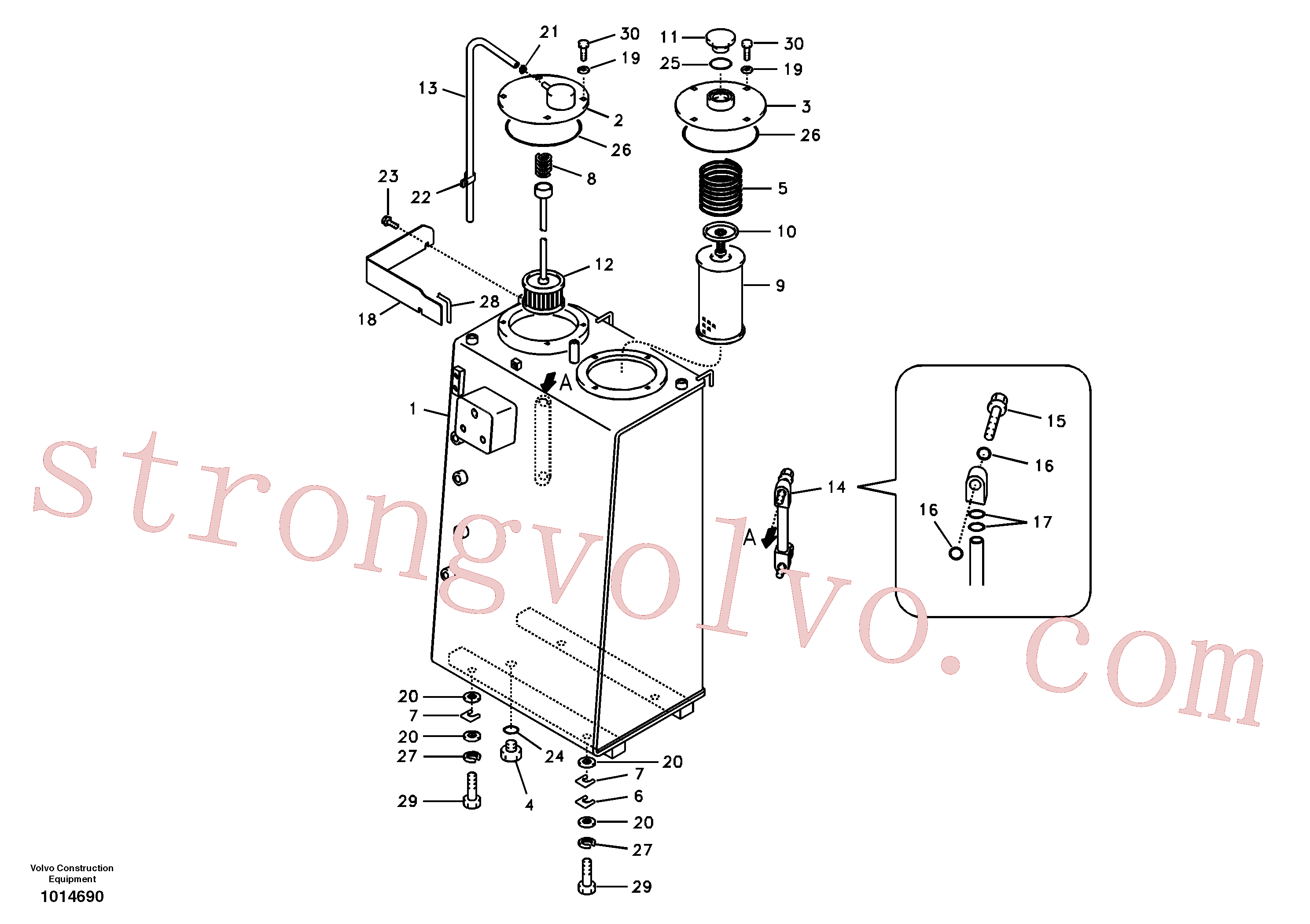 SA1040-20290 Volvo Depósito de óleo hidráulico(1014690 Montagem)