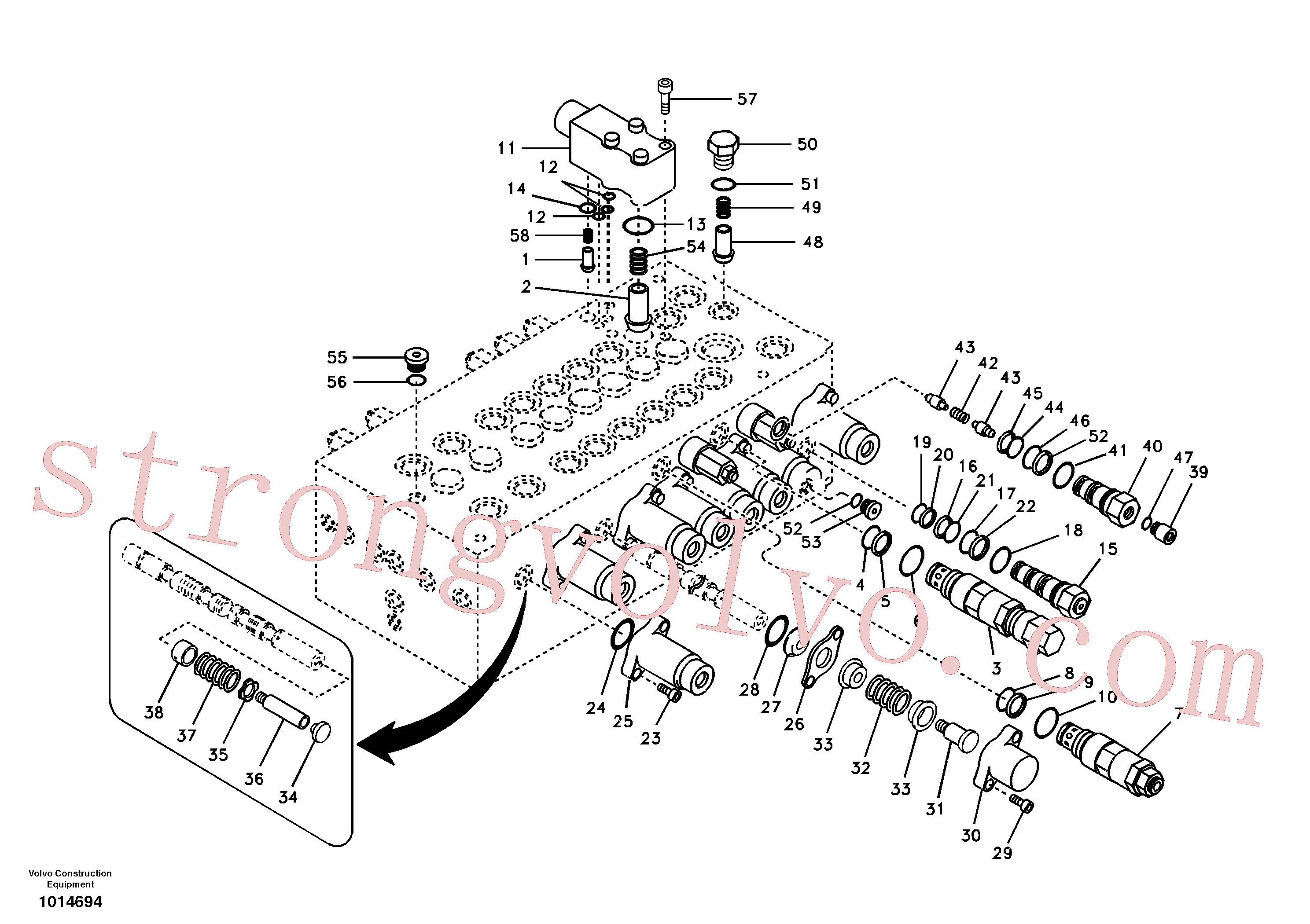 VOE14526986 Volvo Válvula mestra de comando(1014694 Montagem)