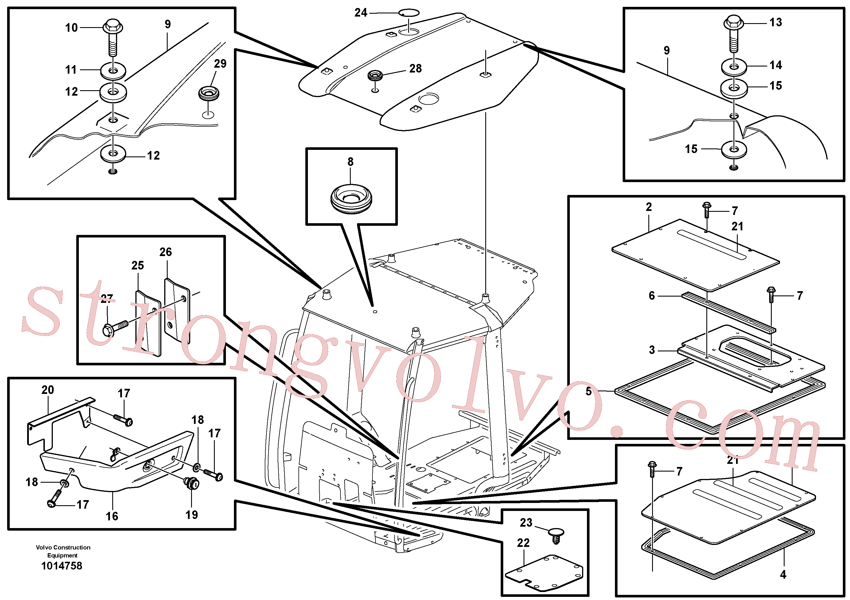 VOE925739 Volvo Carroçaria: painel do tejadilho e do piso(1014758 Montagem)