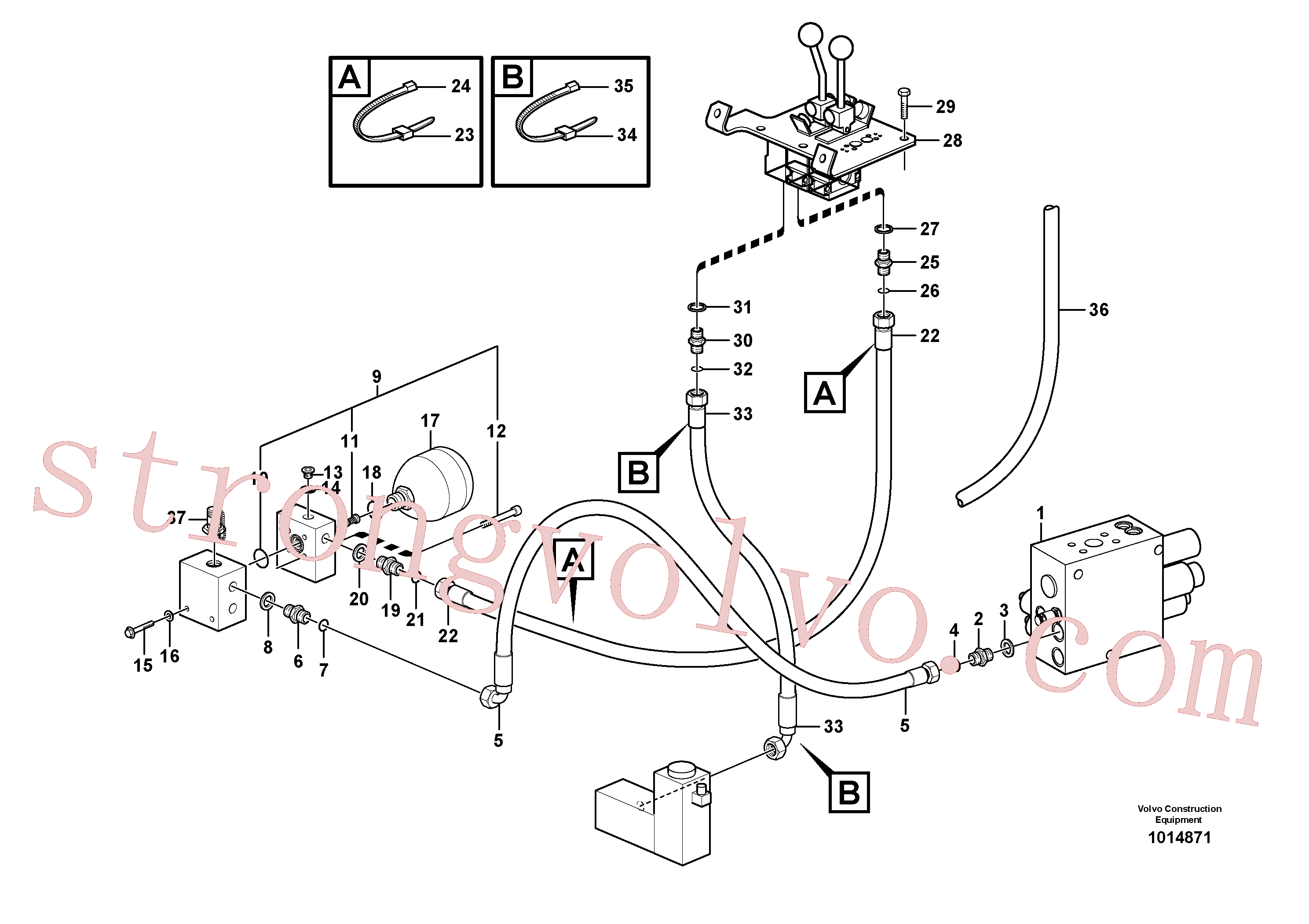 VOE936110 Volvo Servomotor - hidráulico(1014871 Montagem)