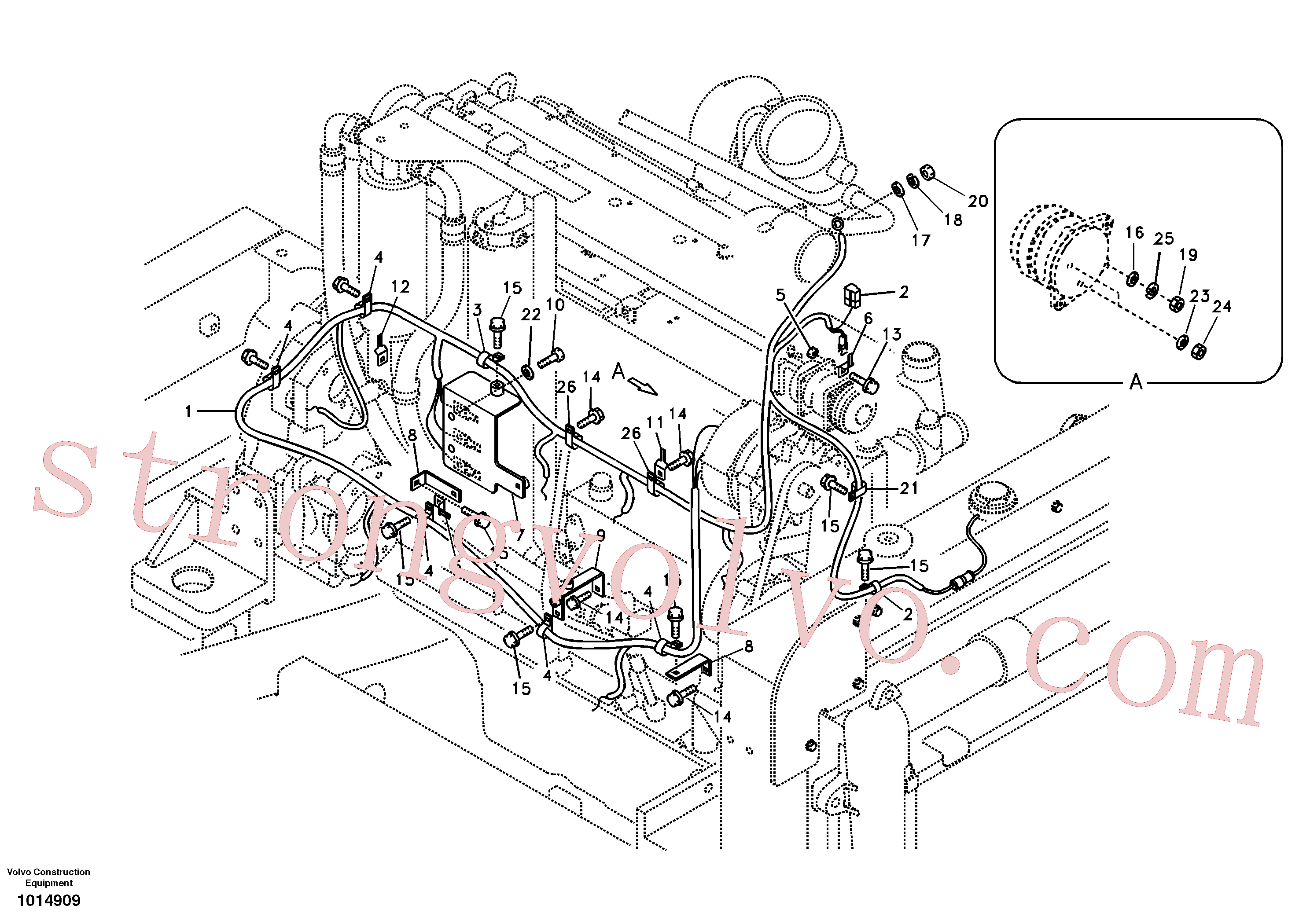 VOE14510983 Volvo Cablagem, motor(1014909 Montagem)