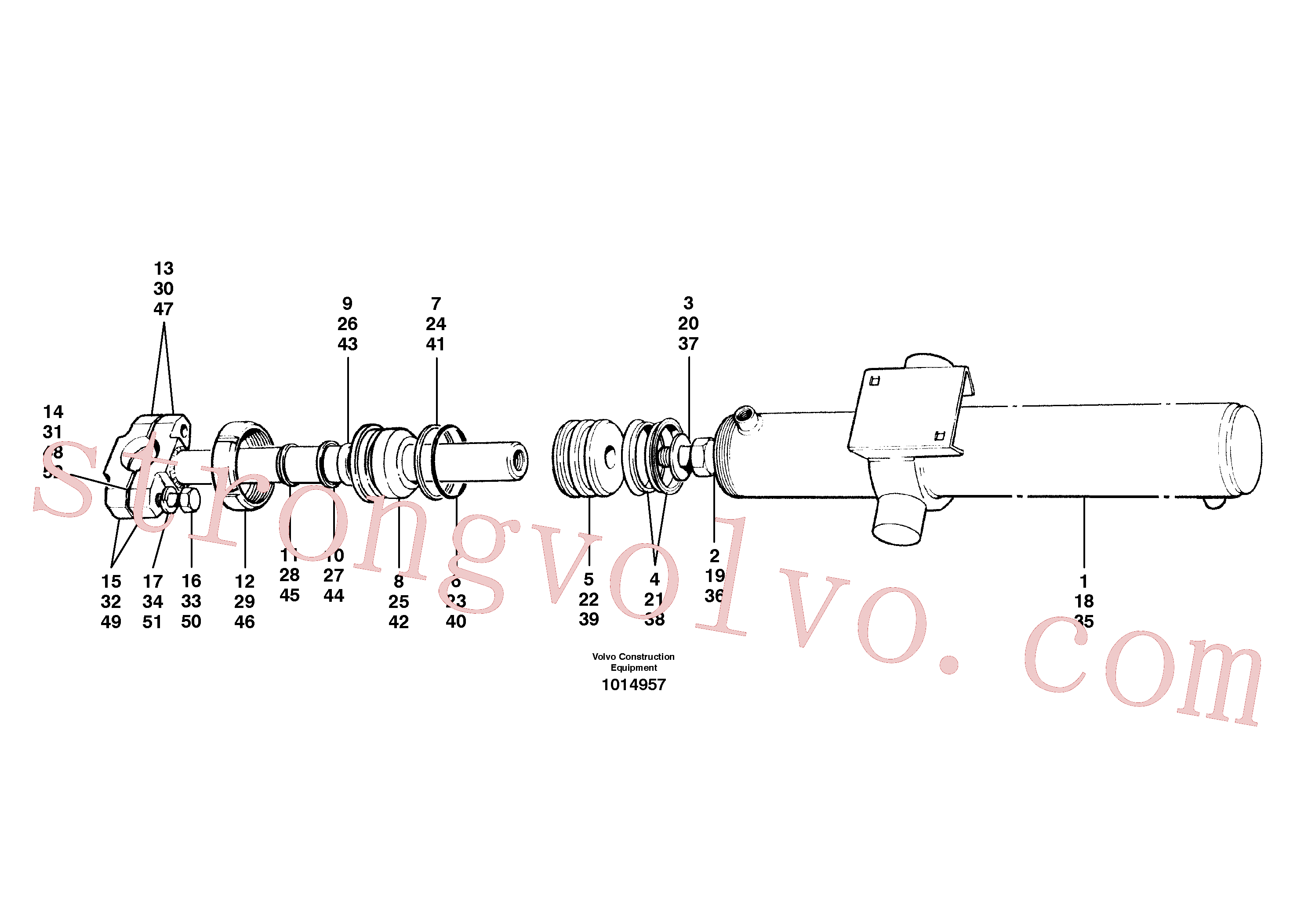 VOE12724219 Volvo Cilindros de elevação de lâmina(1014957 Montagem)