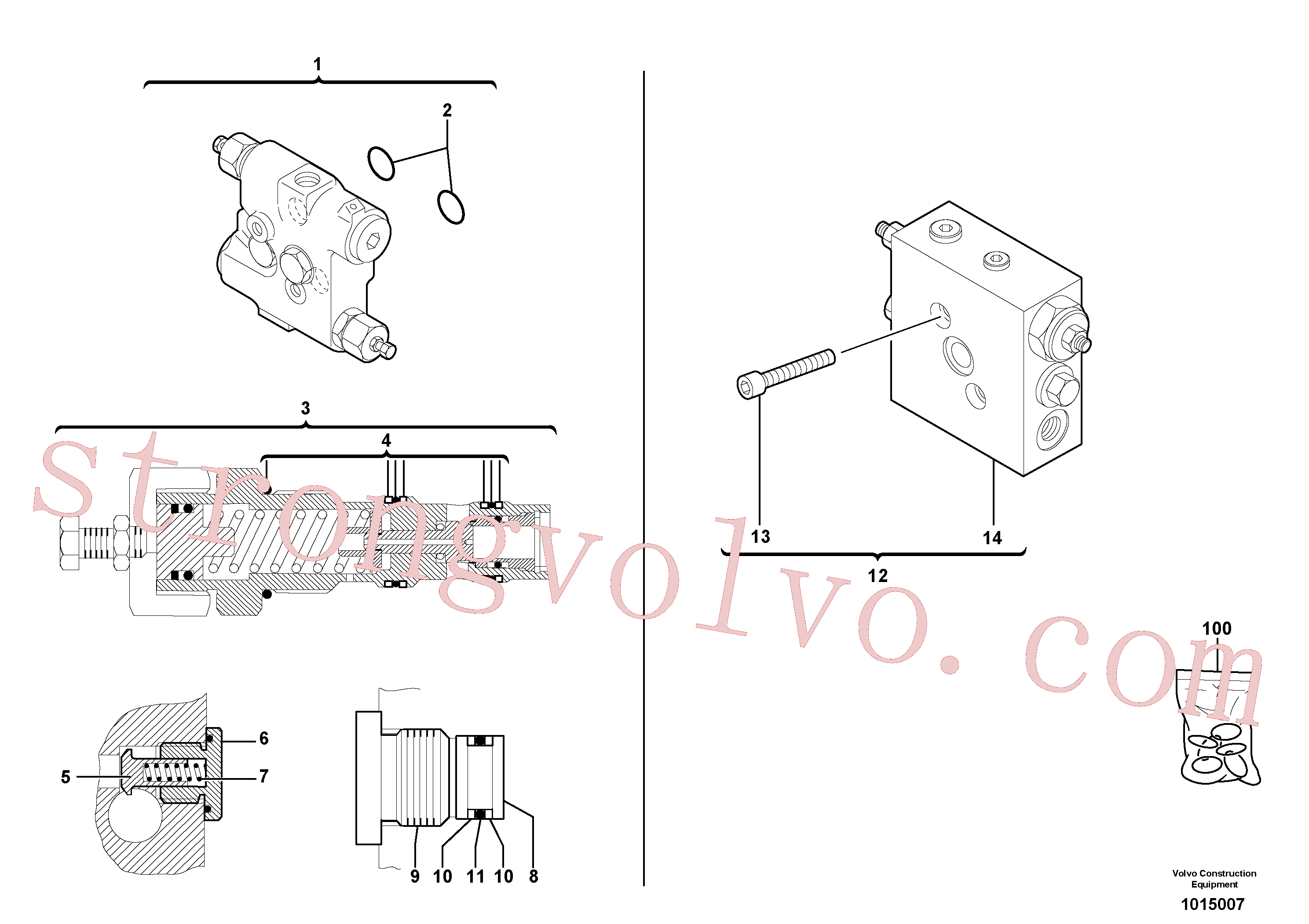 VOE11800523 Volvo Válvula de equilíbrio (rotativo)(1015007 Montagem)
