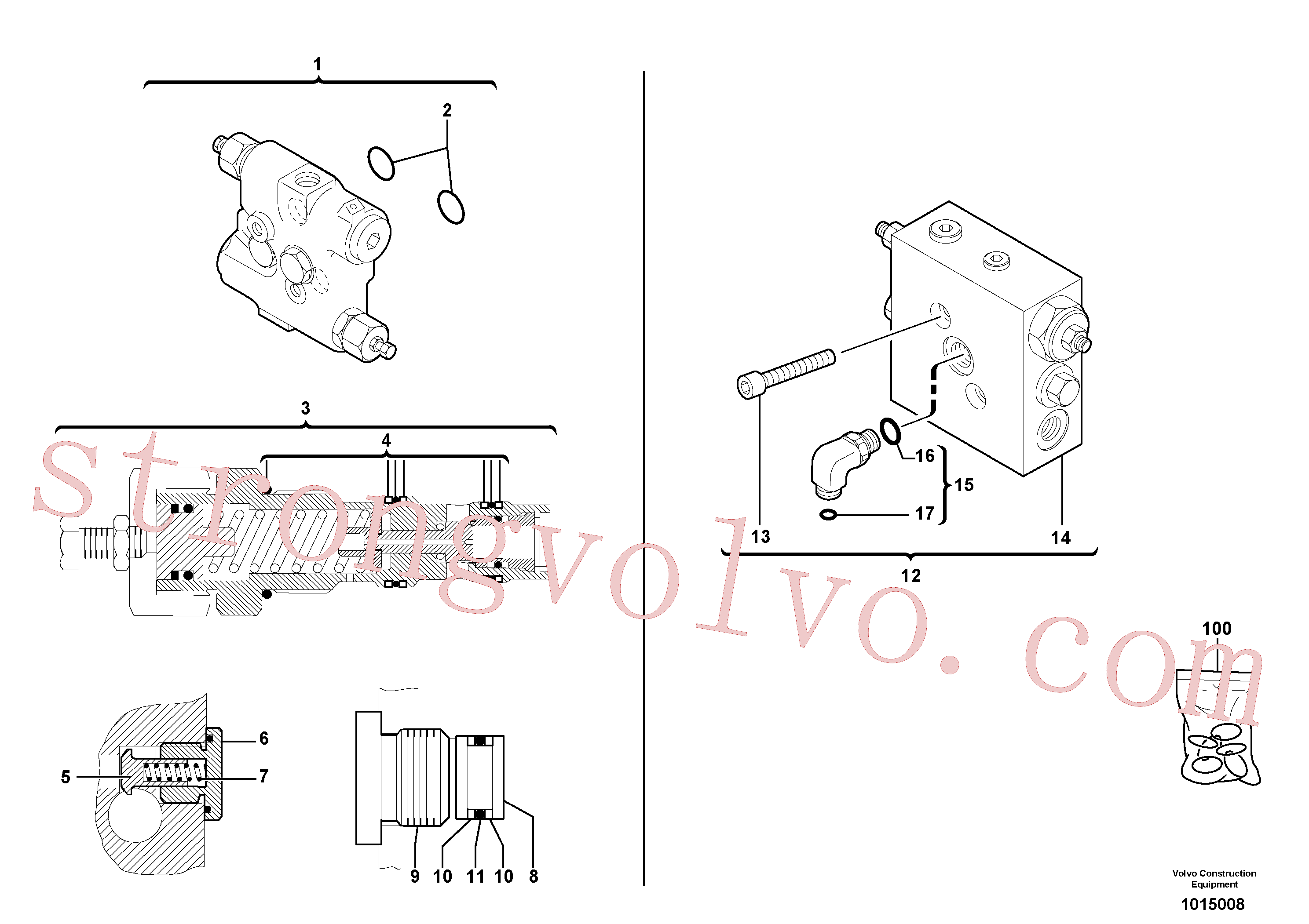 VOE11712420 Volvo Válvula de equilíbrio (rotativo)(1015008 Montagem)