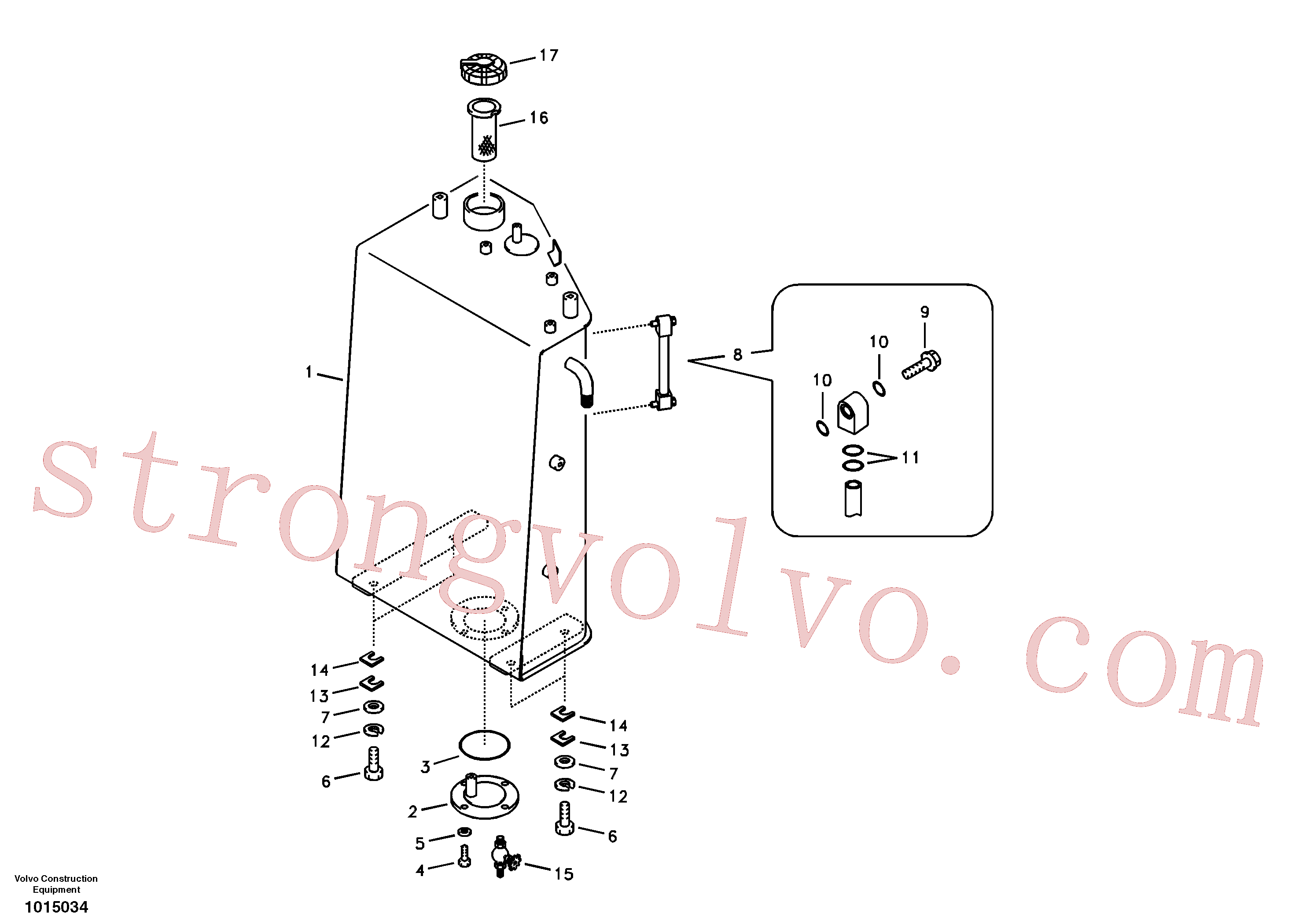 VOE14517557 Volvo Depósito de combustível com acessórios(1015034 Montagem)