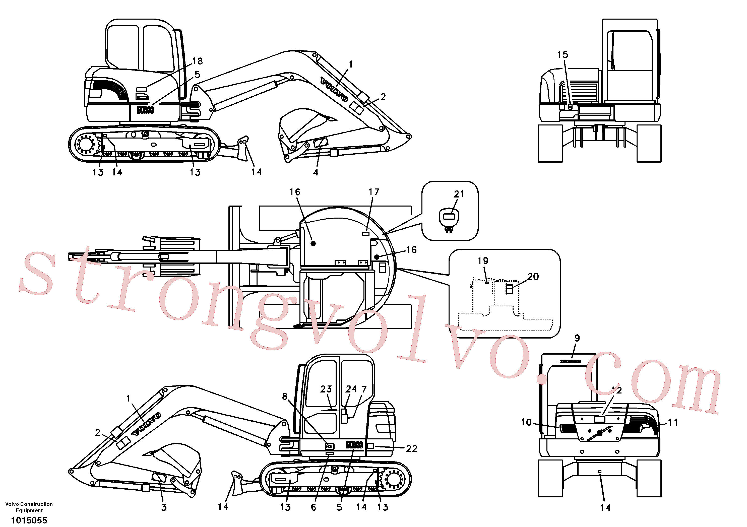 VOE14512078 Volvo Etiqueta adesiva, localização exterior(1015055 Montagem)