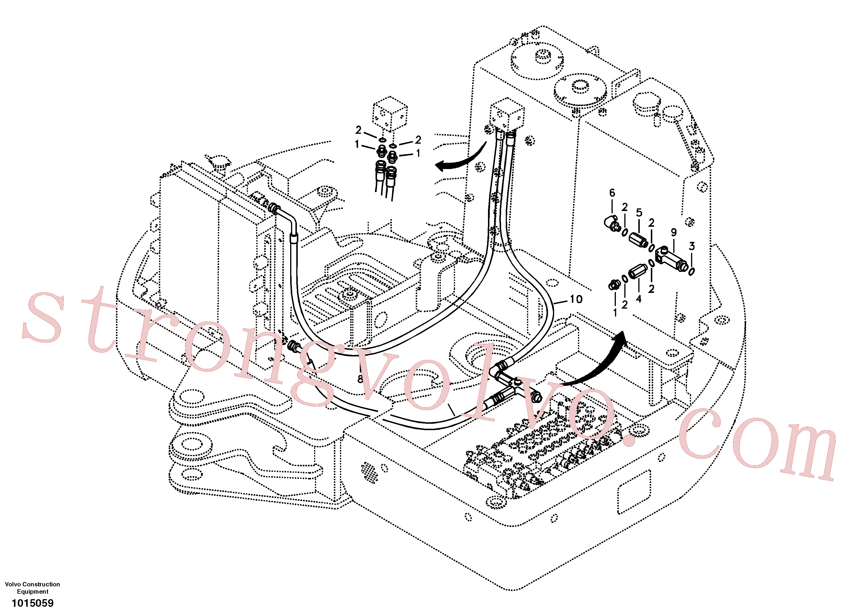 VOE14880580 Volvo Sistema hidráulico, linha de retorno(1015059 Montagem)