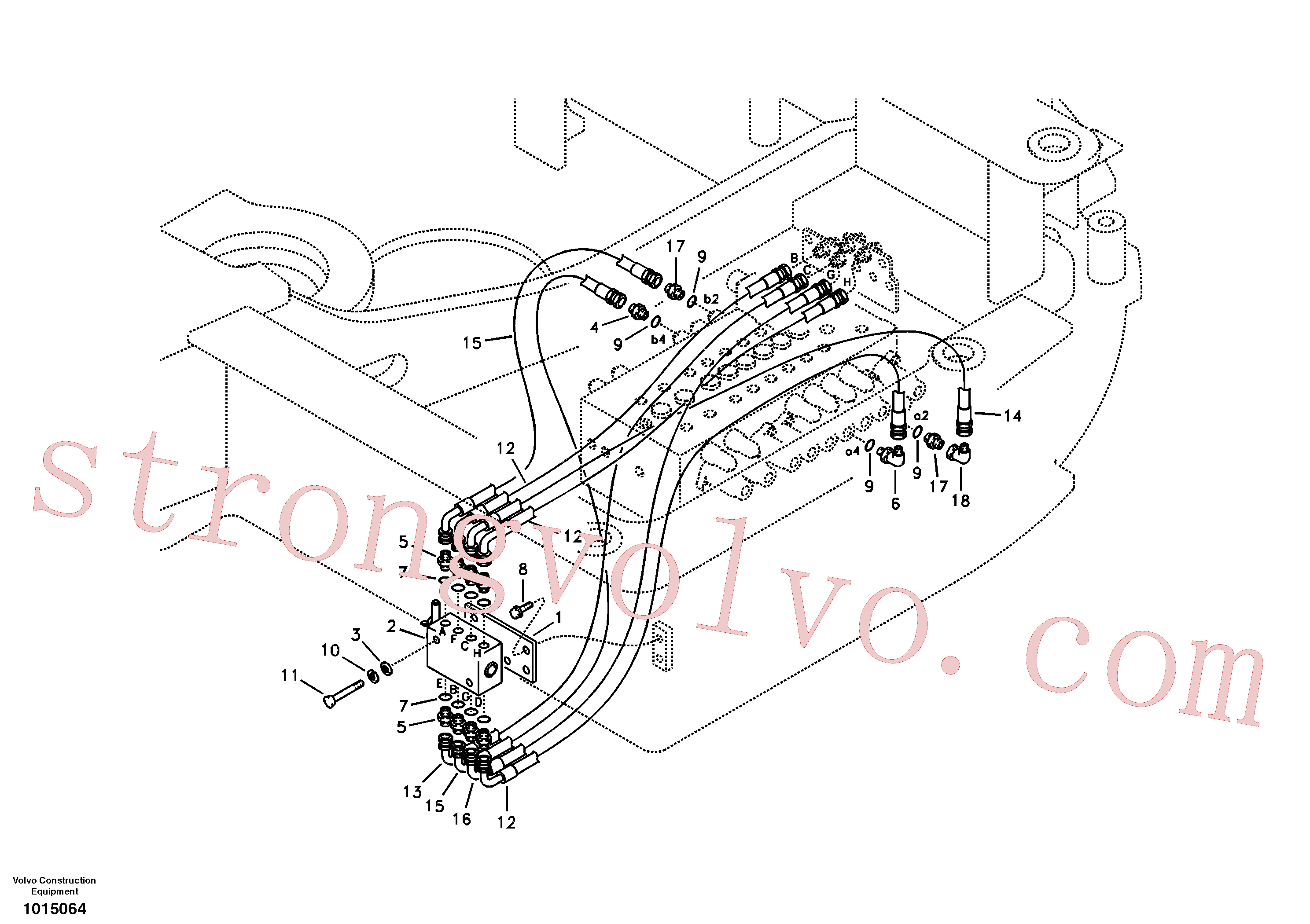 PJ5360342 Volvo Sistema servomotor, mudança da função da alavanca(1015064 Montagem)