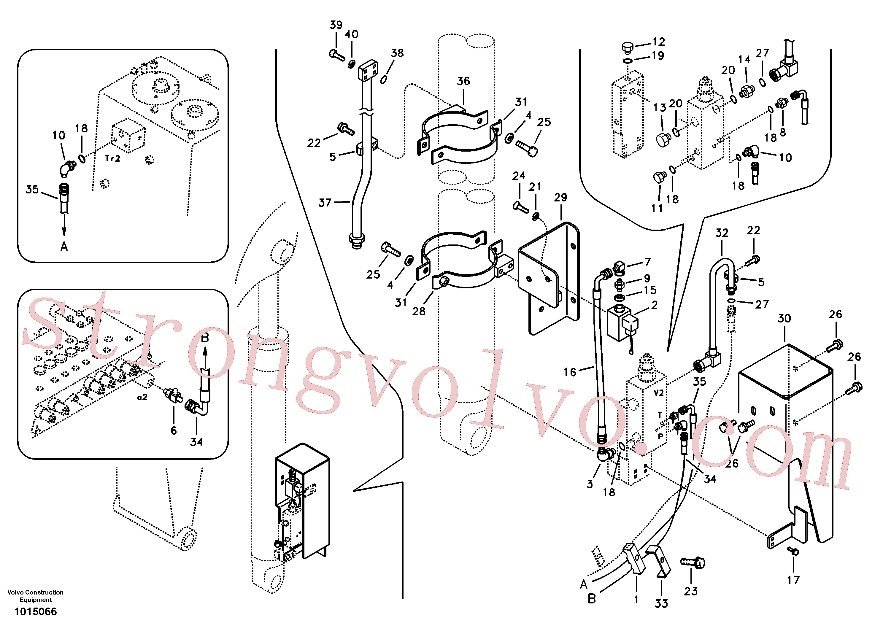 VOE14880169 Volvo Hidráulica de serviço, ruptura da lança(1015066 Montagem)