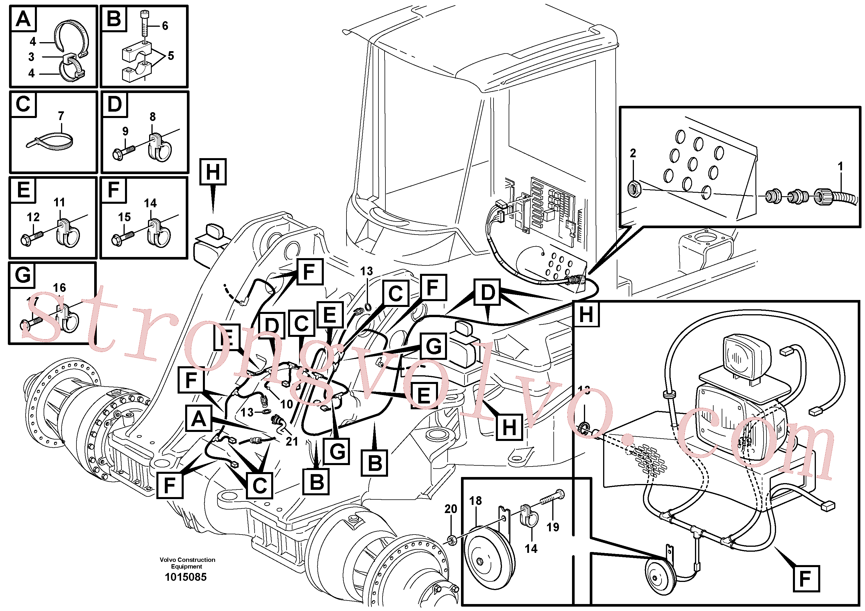 VOE4785462 Volvo Cablagem dianteira com peças de montagem(1015085 Montagem)
