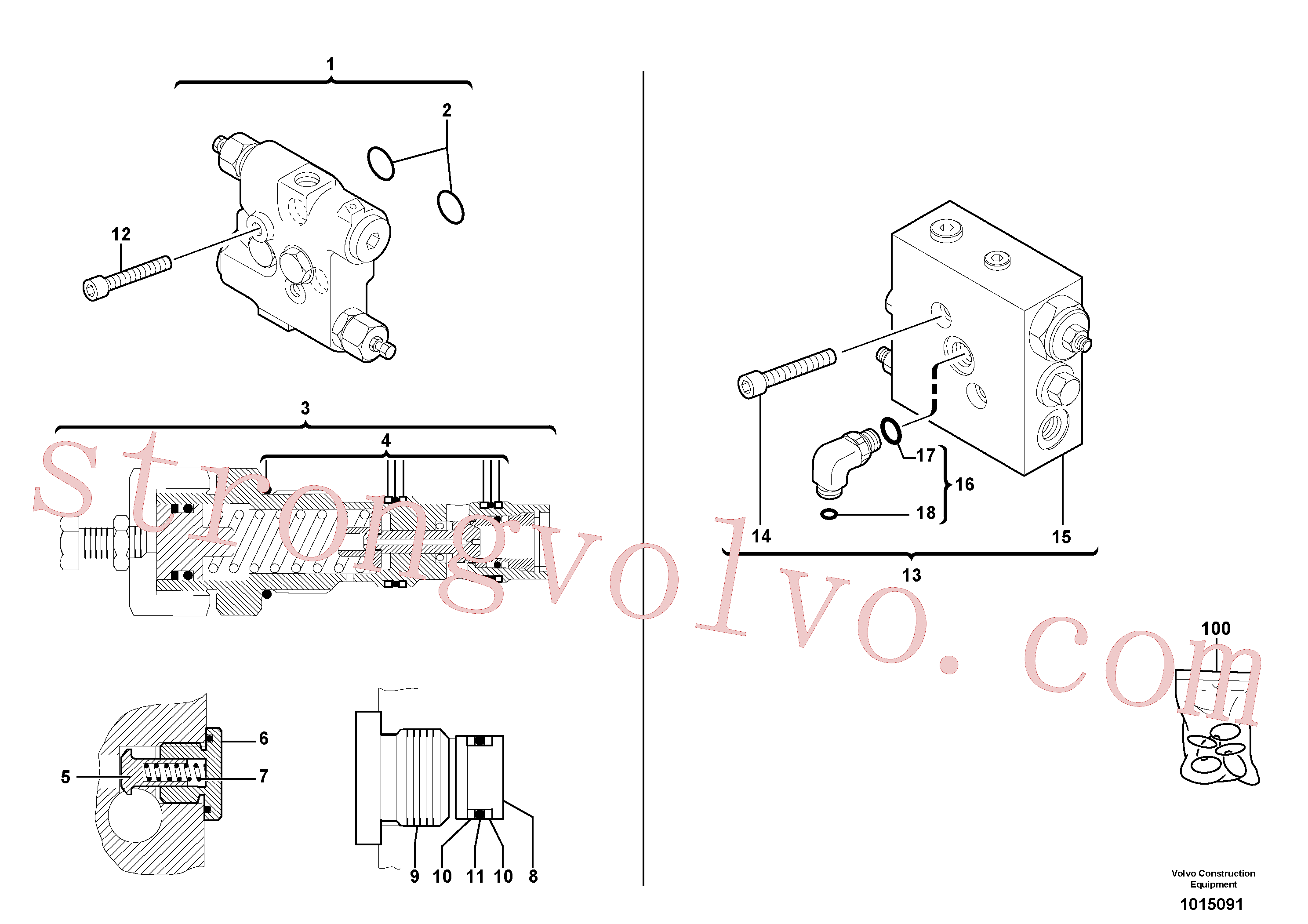 VOE11712420 Jogo valv de regulagem Volvo escavadeira