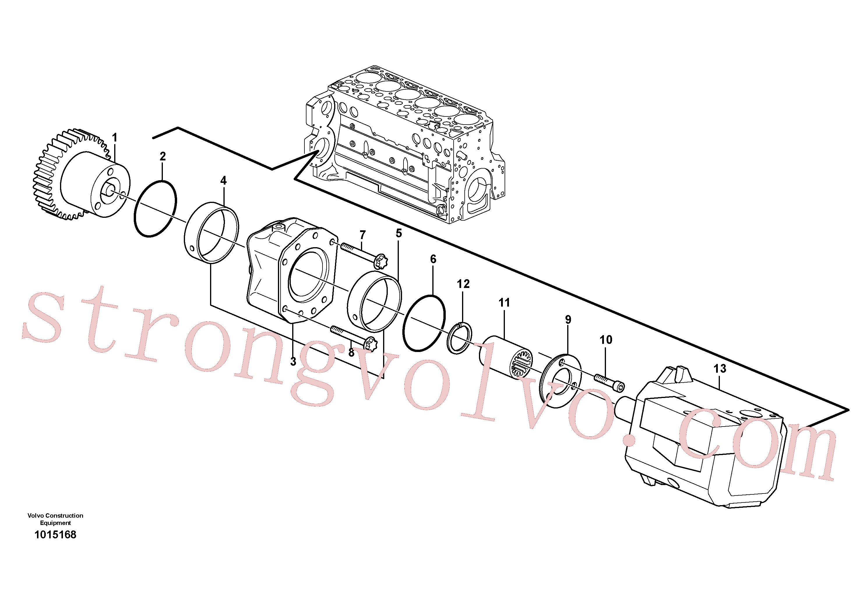 VOE20450820 Volvo Tomada de força do comando da bomba(1015168 Montagem)