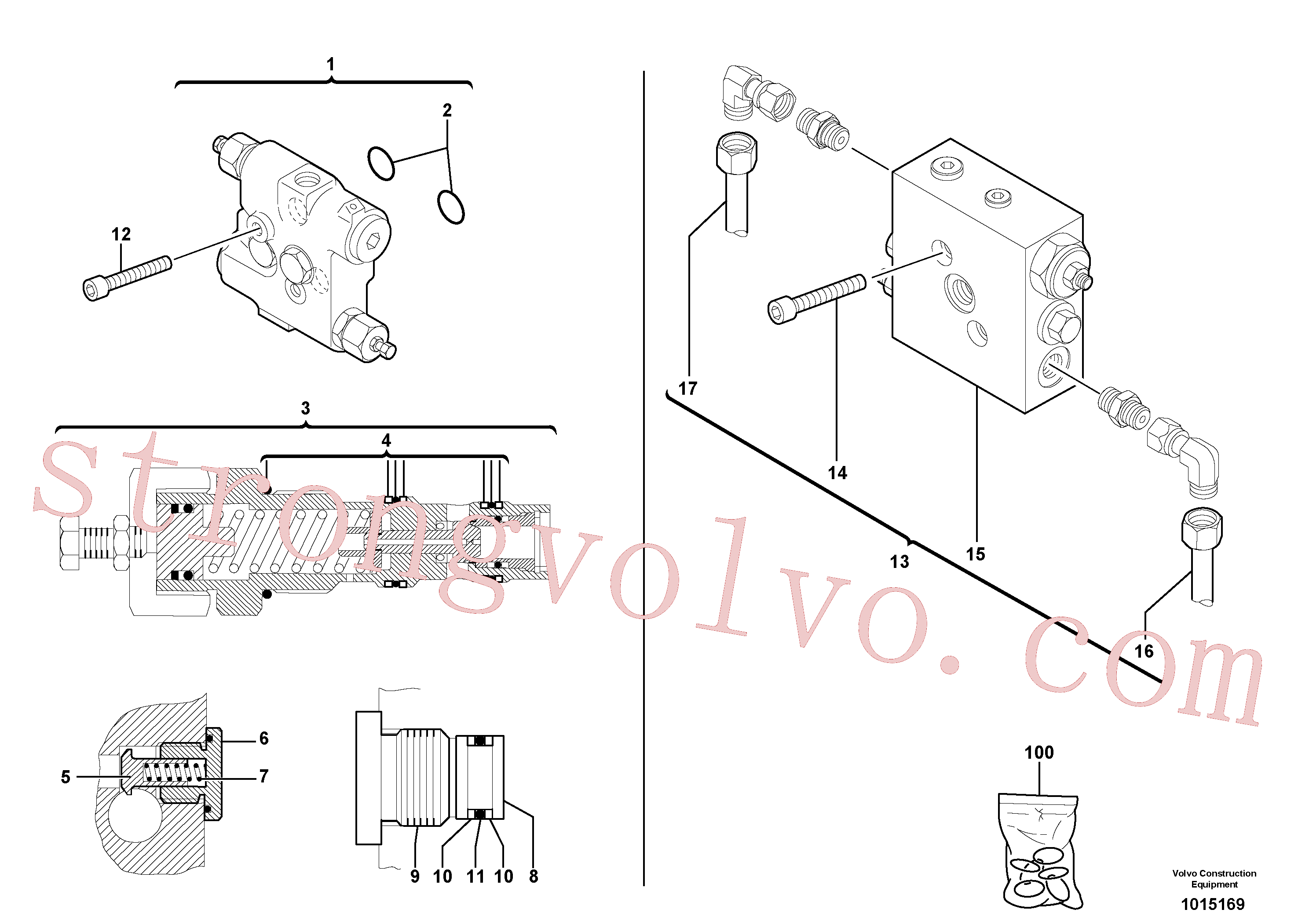 VOE967636 Volvo Válvula de equilíbrio (rotativo)(1015169 Montagem)