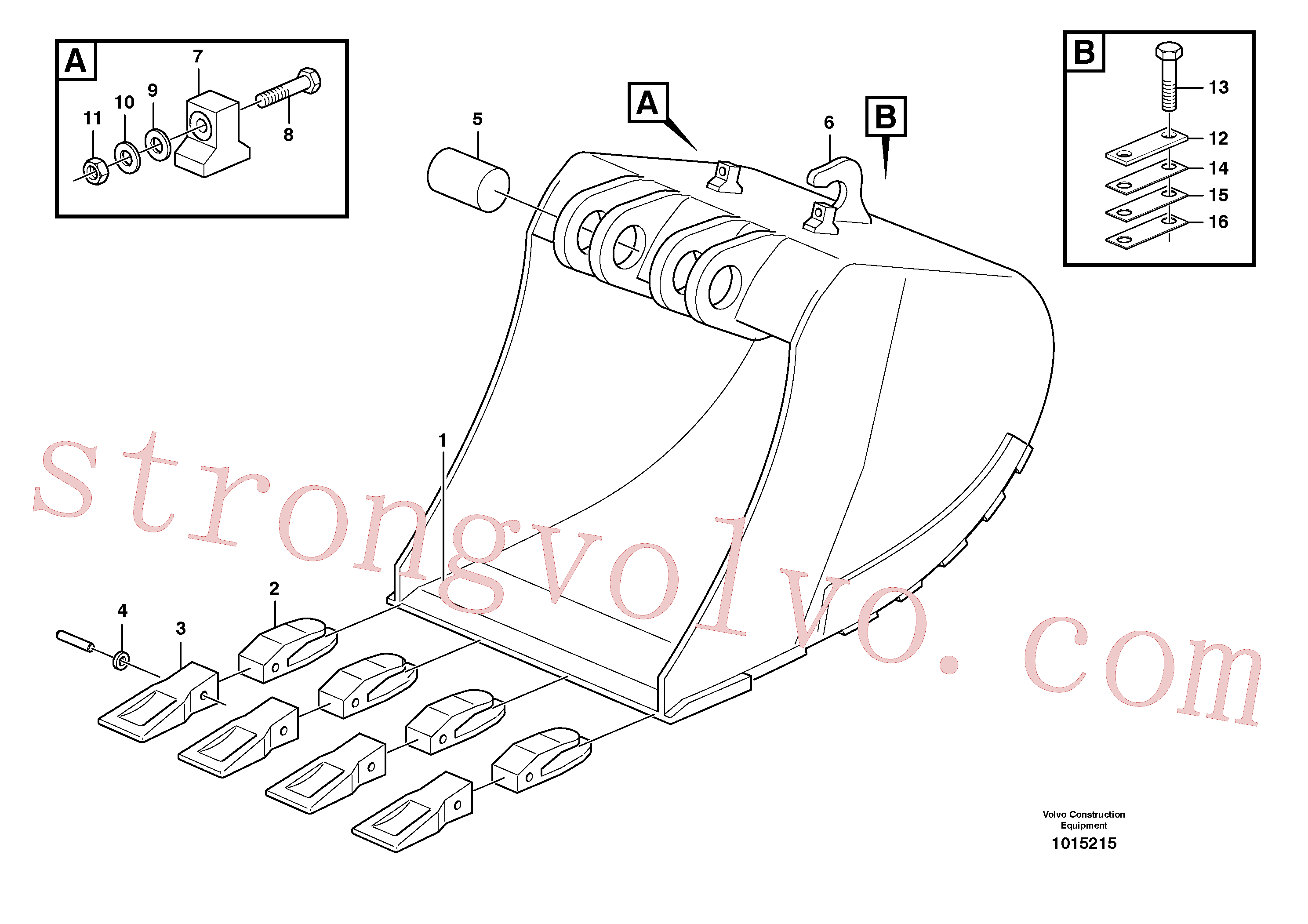 VOE14087435 Volvo Baldes para Quickfit (engate rápido)(1015215 Montagem)