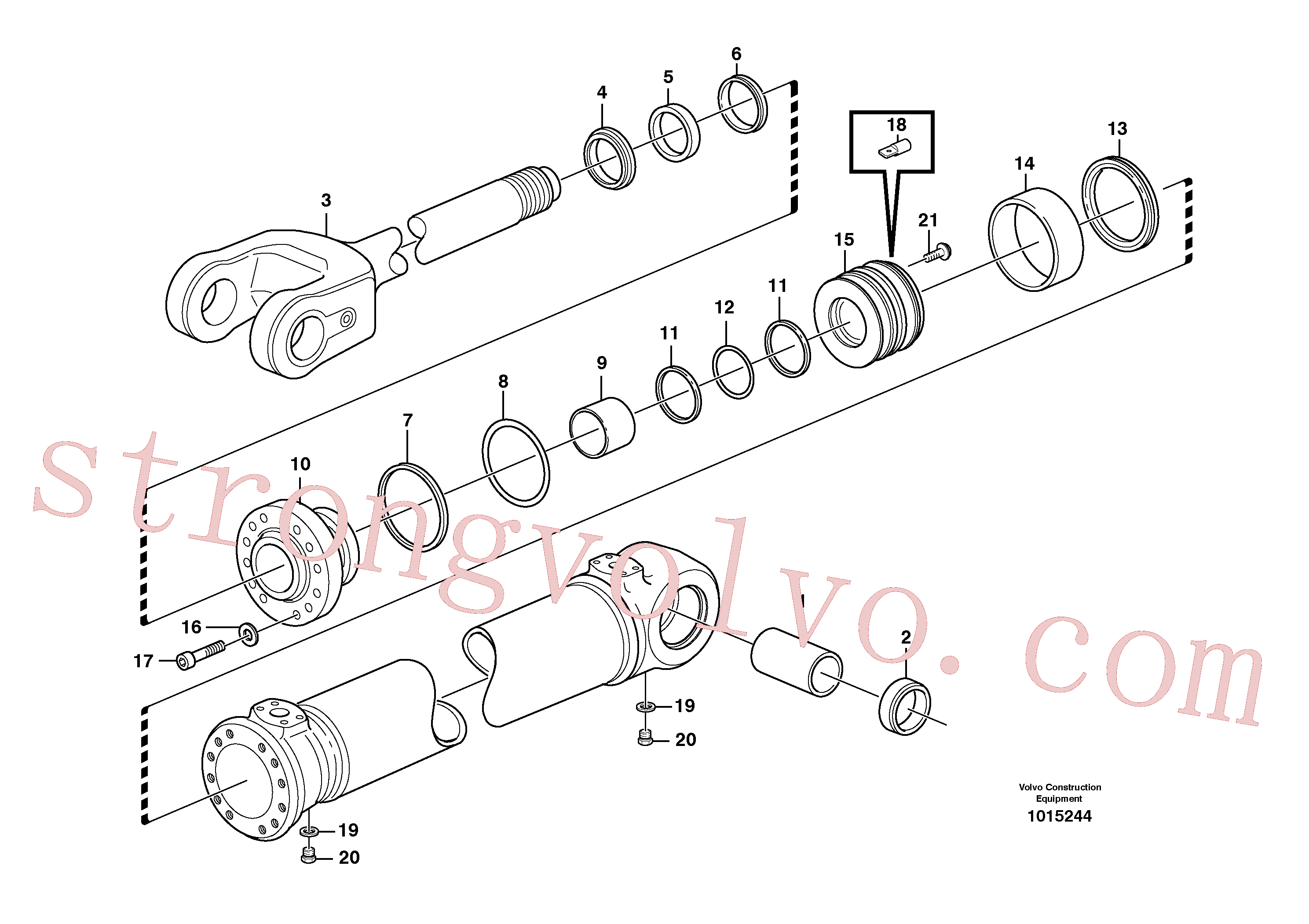 VOE925081 Volvo Cilindro hidráulico, elevação(1015244 Montagem)