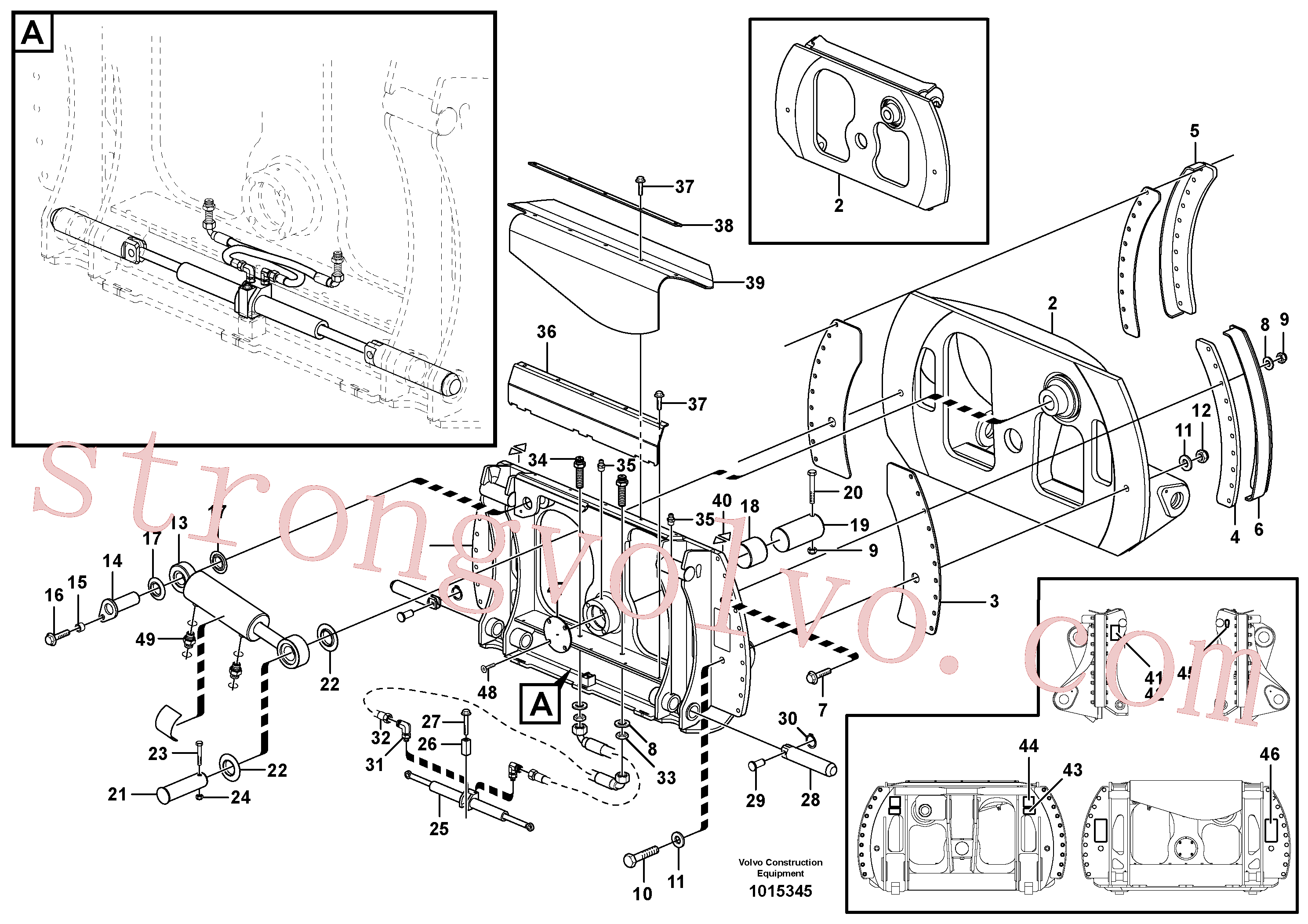 VOE980466 Volvo Suporte de acoplamento, rotativo.(1015345 Montagem)