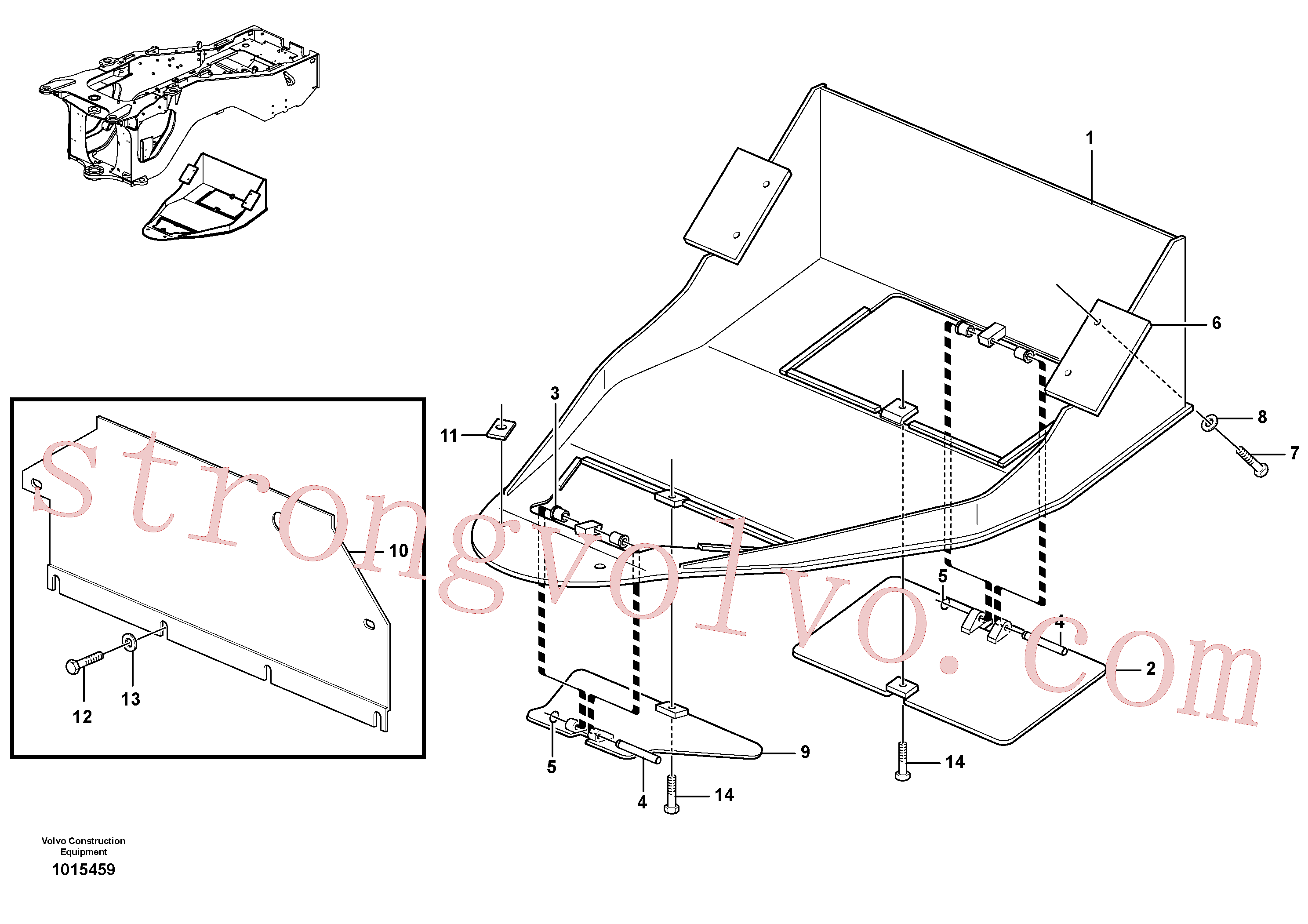 VOE951671 Volvo Resguardo inferior, traseira..(1015459 Montagem)