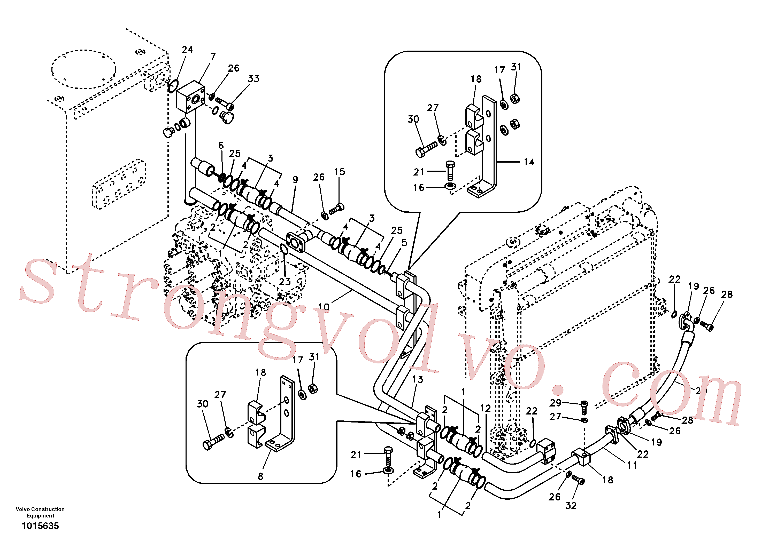 VOE14507607 Volvo Sistema hidráulico, tanque hidráulico para a bomba hidráulica(1015635 Montagem)