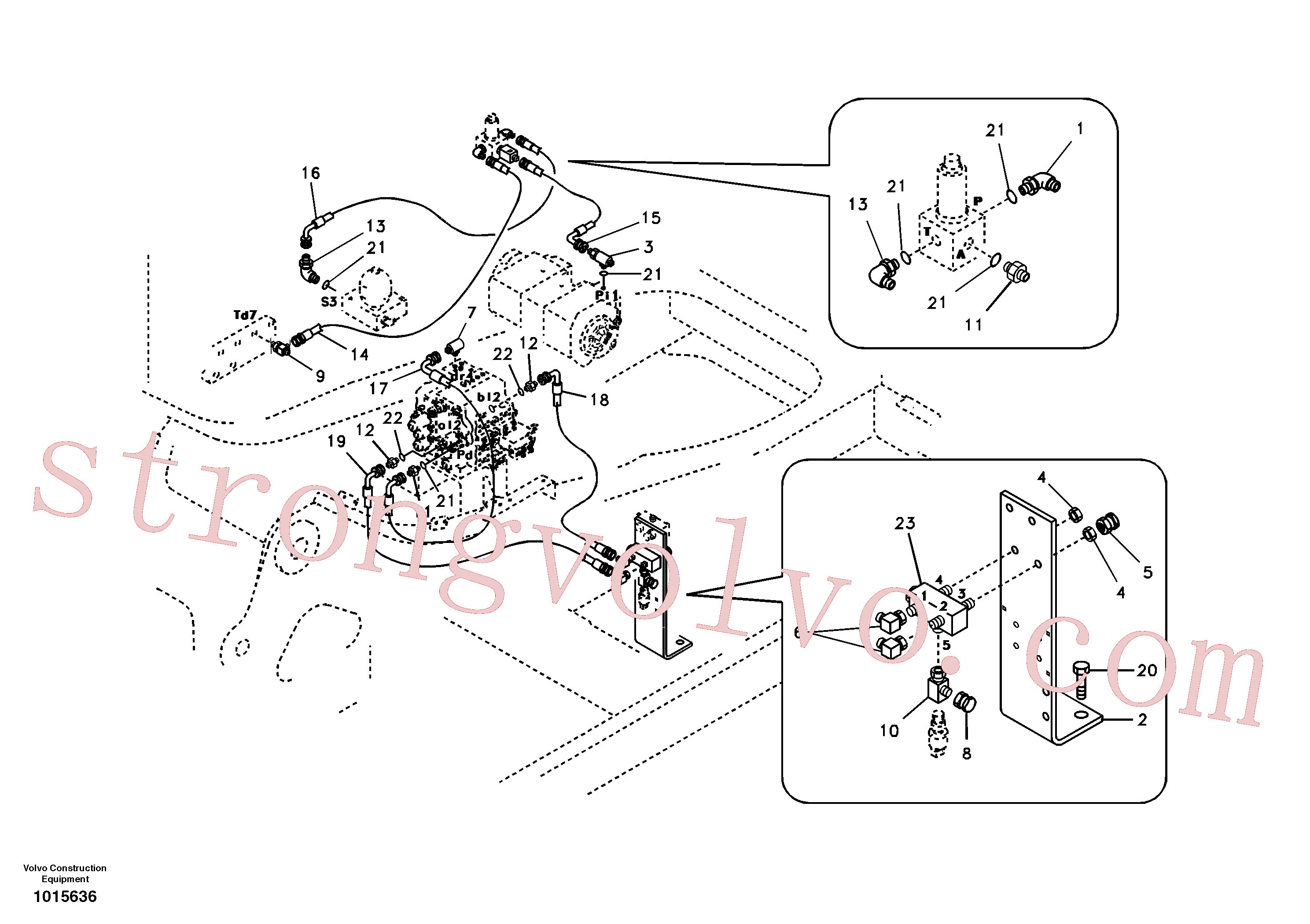 VOE14506687 Volvo Hidráulica de serviço, martelo e cortador para fluxo da bomba principal(1015636 Montagem)