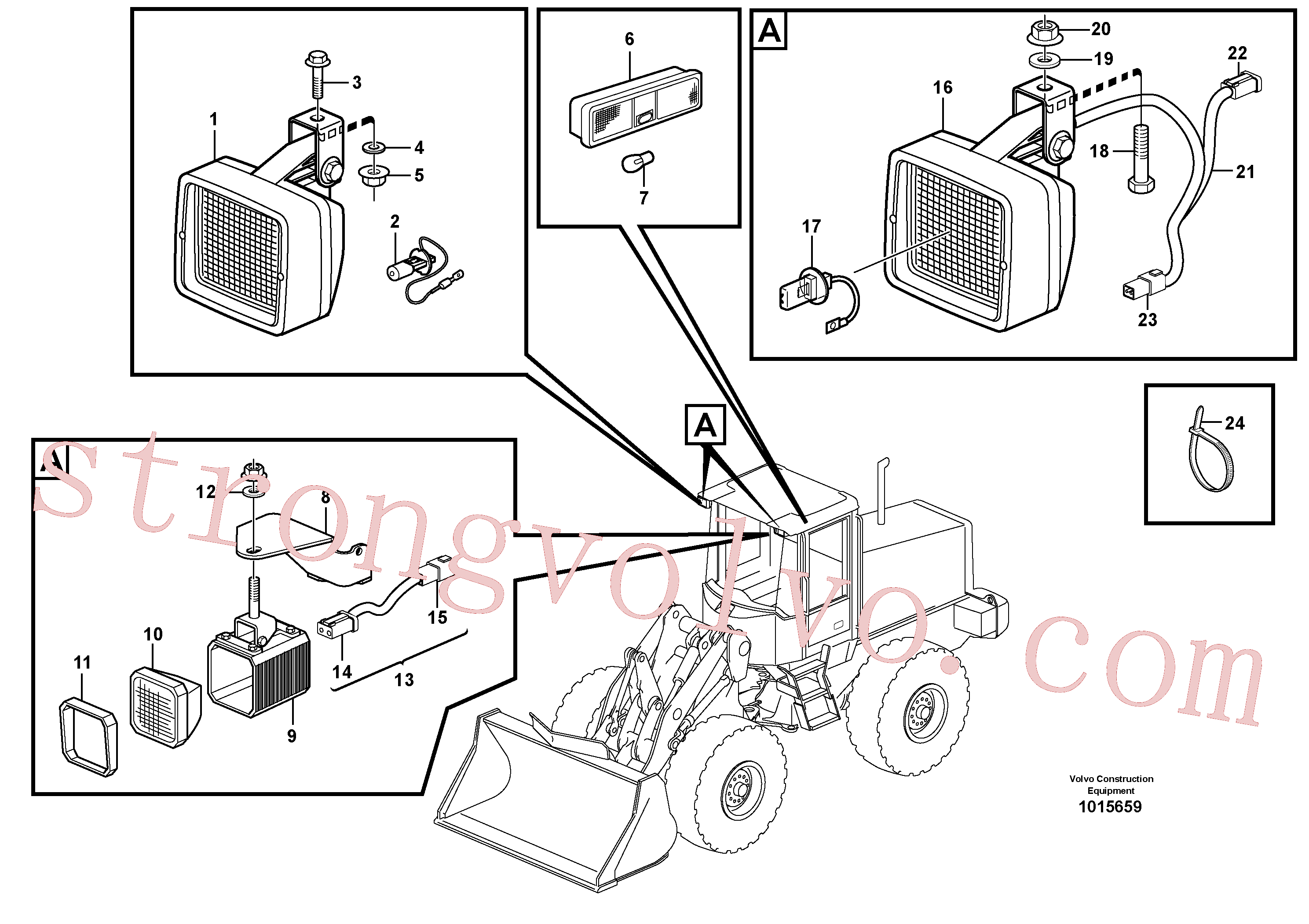 VOE14370761 Volvo Iluminação, cabina(1015659 Montagem)