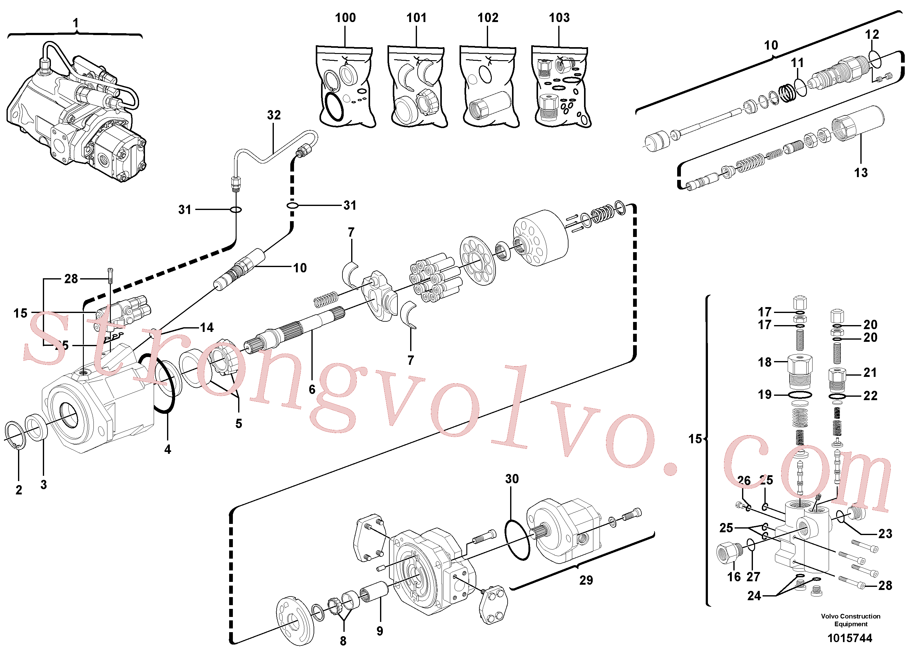 VOE11806960 Bomba hidráulica Volvo escavadeira