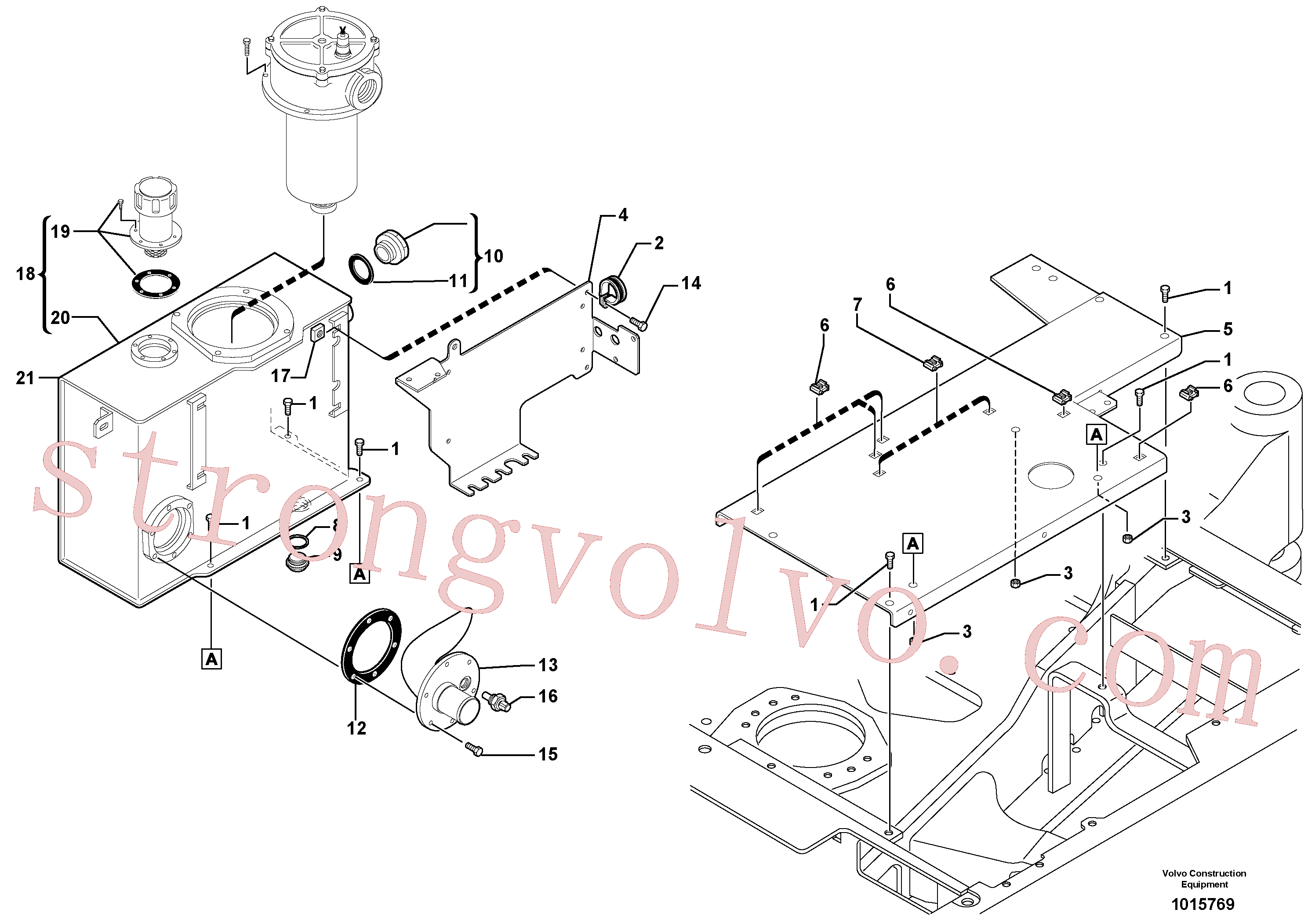 PJ5130091 Volvo Depósito de óleo hidráulico(1015769 Montagem)