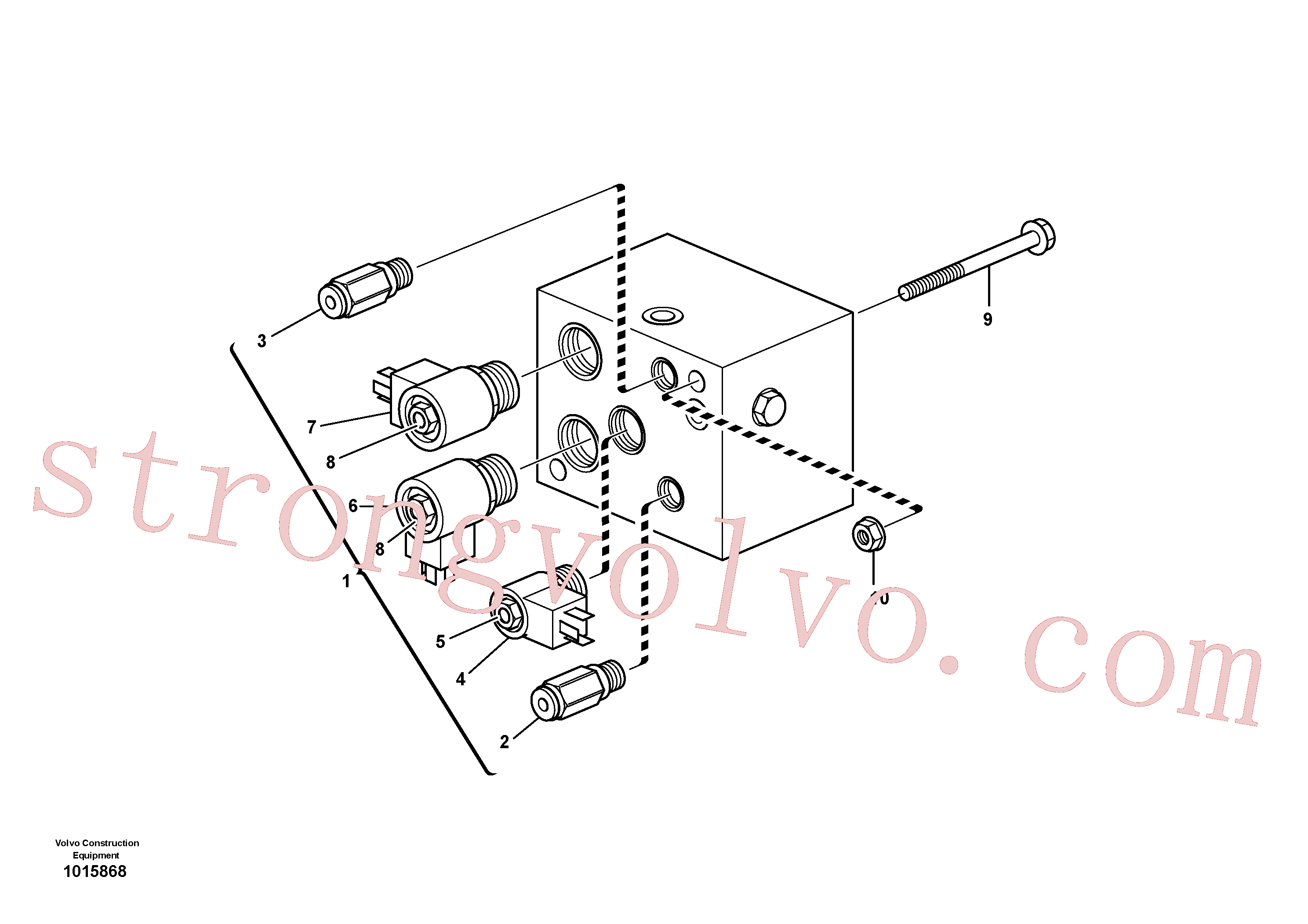 VOE968237 Volvo Válvula de comando - sistema de suspensão da lança (BBS)(1015868 Montagem)
