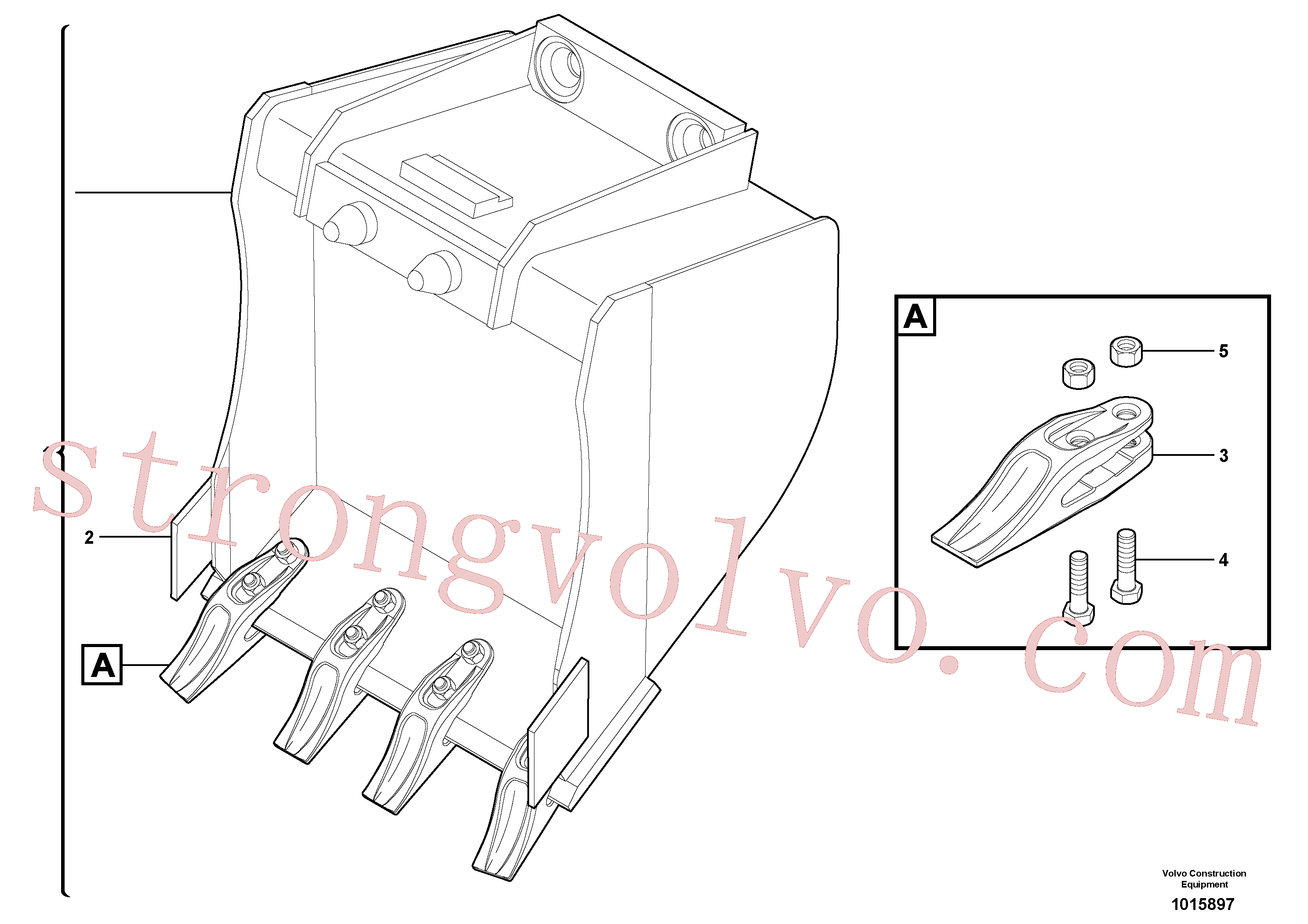 China Made VOE11804274 Caçamba normal Volvo Acessórios para escavadeira