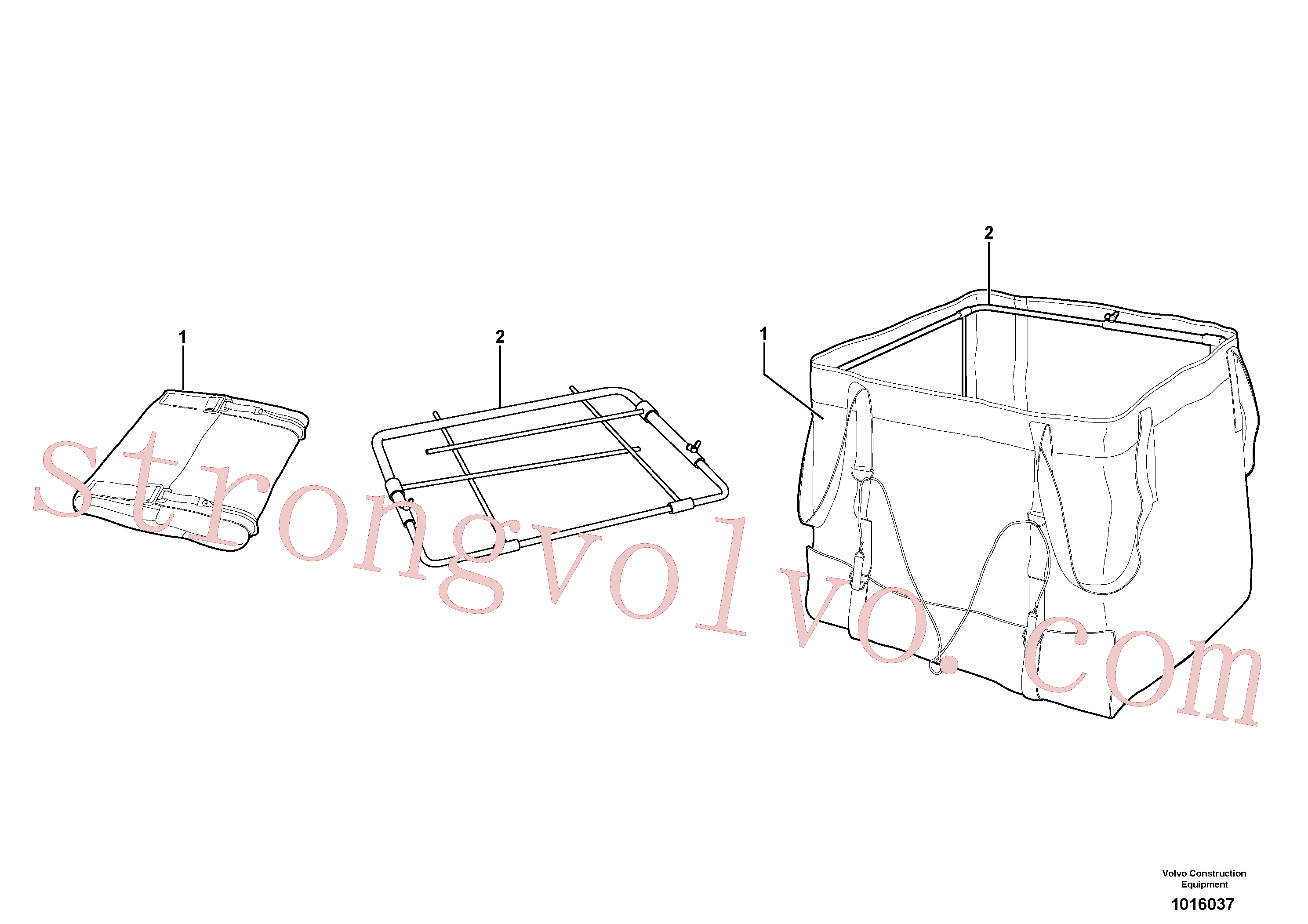 Volvo Acessórios para escavadeira PJ7411635 Recipiente de tecido Acessórios