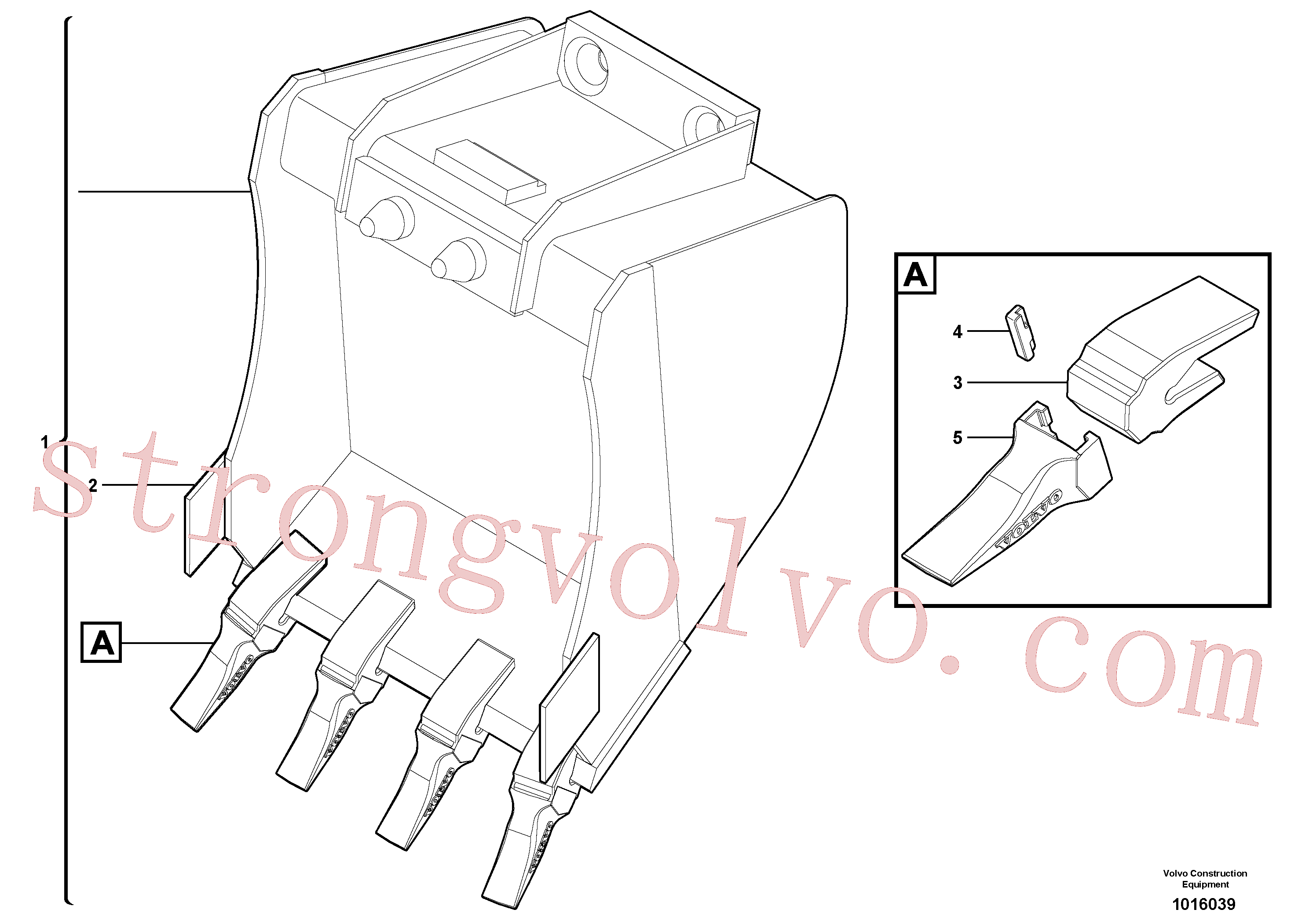 VOE11801591 Volvo Baldes para Quickfit (engate rápido)(1016039 Montagem)