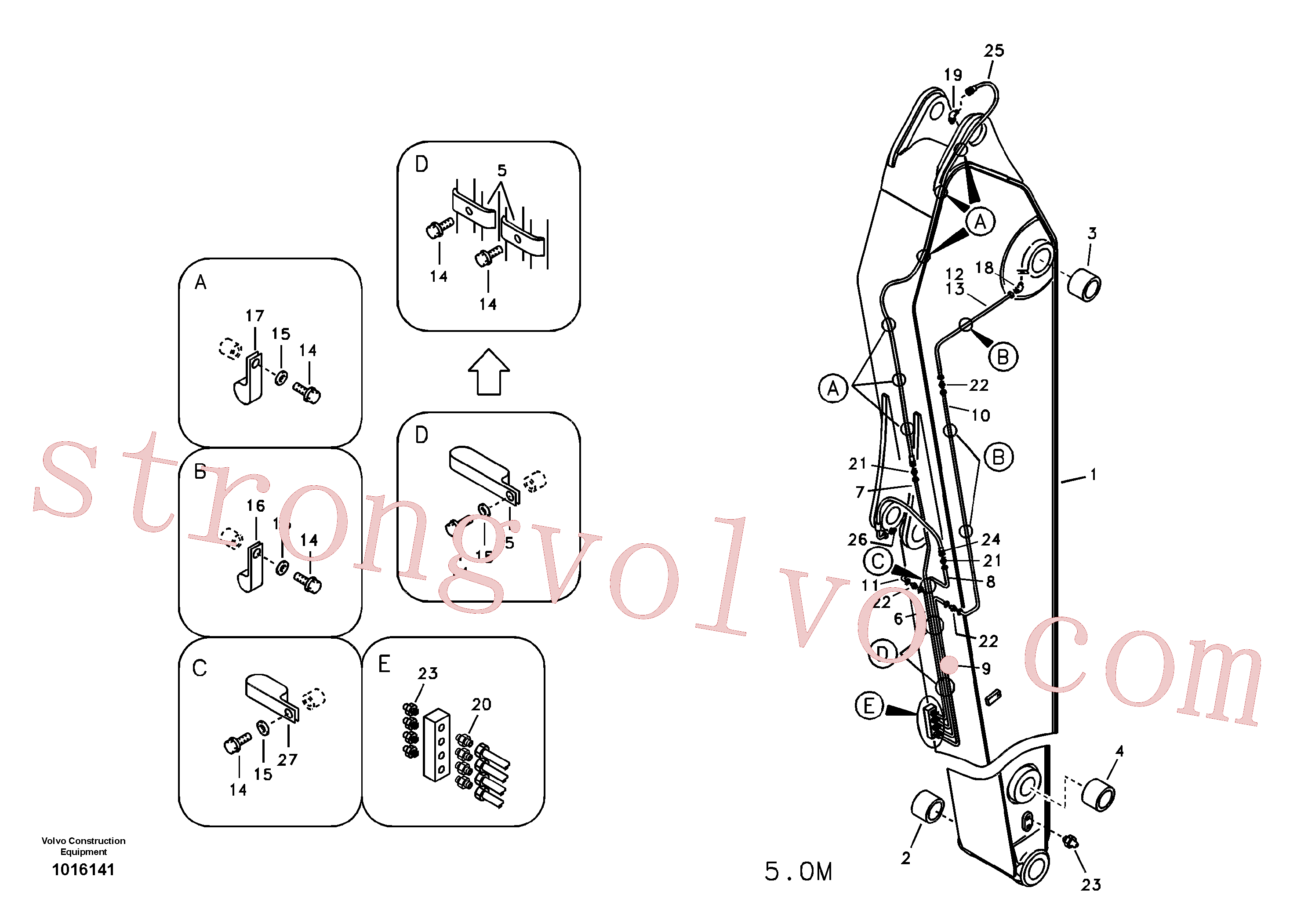 Atacado VOE14509388 Dipper Arm Volvo escavadeira