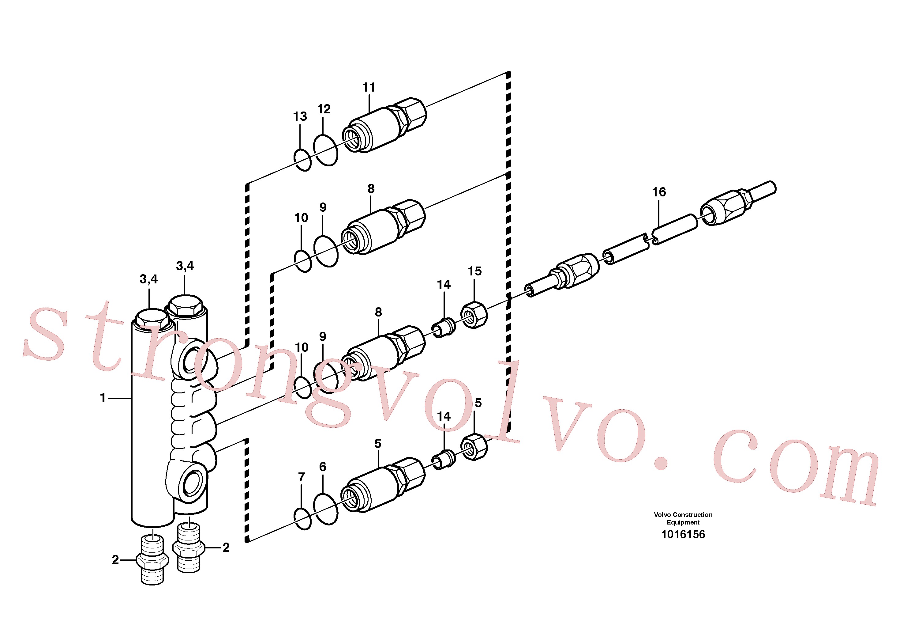 VOE11709994 Volvo Bloco de distribuição, B3(1016156 Montagem)
