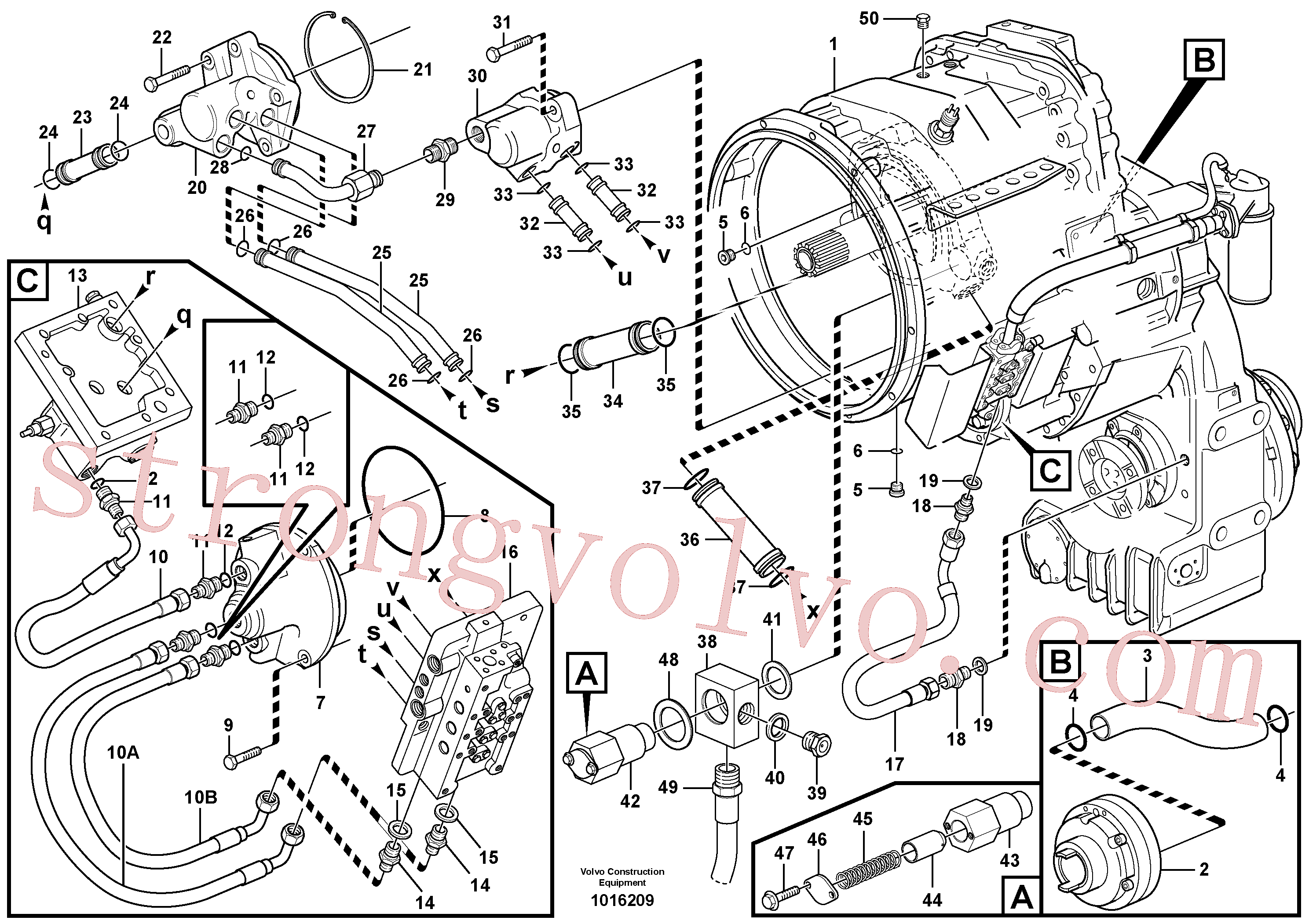 VOE4718062 Volvo Distribuidor de óleo e tubo(1016209 Montagem)