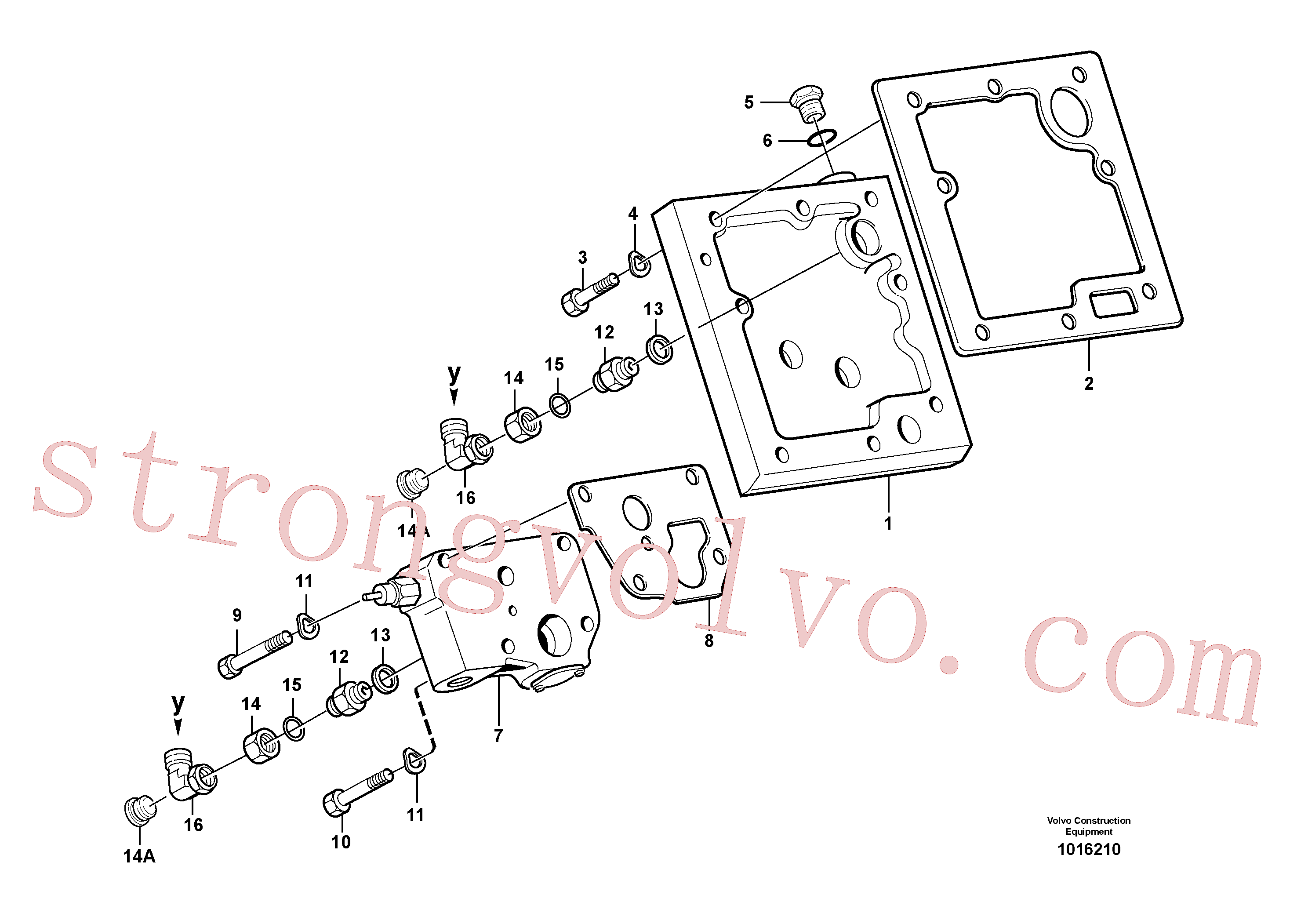 VOE13933852 Volvo Válvula de óleo da lubrificação com acessórios(1016210 Montagem)