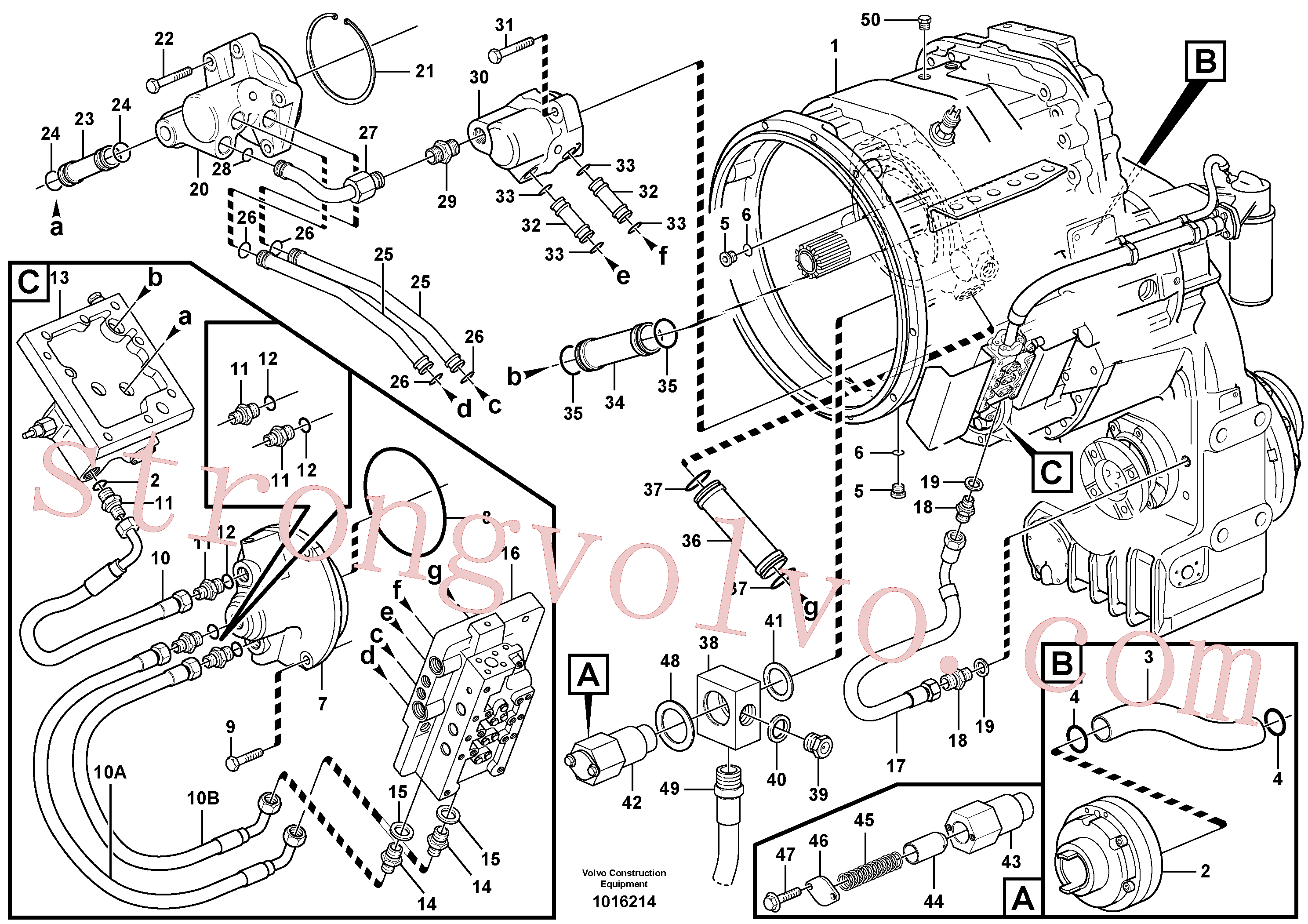 VOE4718062 Volvo Distribuidor de óleo e tubo(1016214 Montagem)