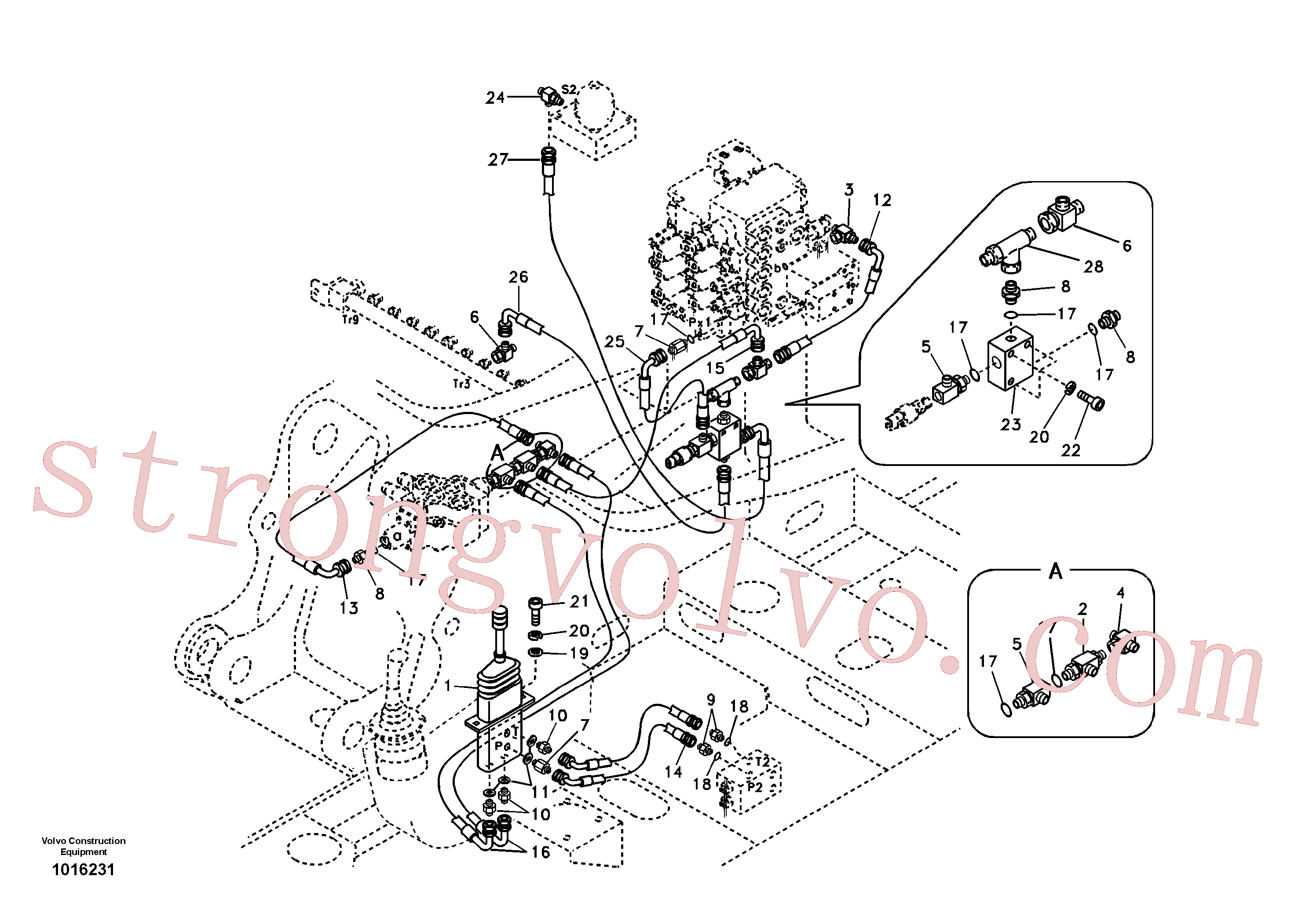 VOE14531104 Volvo Sistema servomotor, lâmina de terraplanagem(1016231 Montagem)