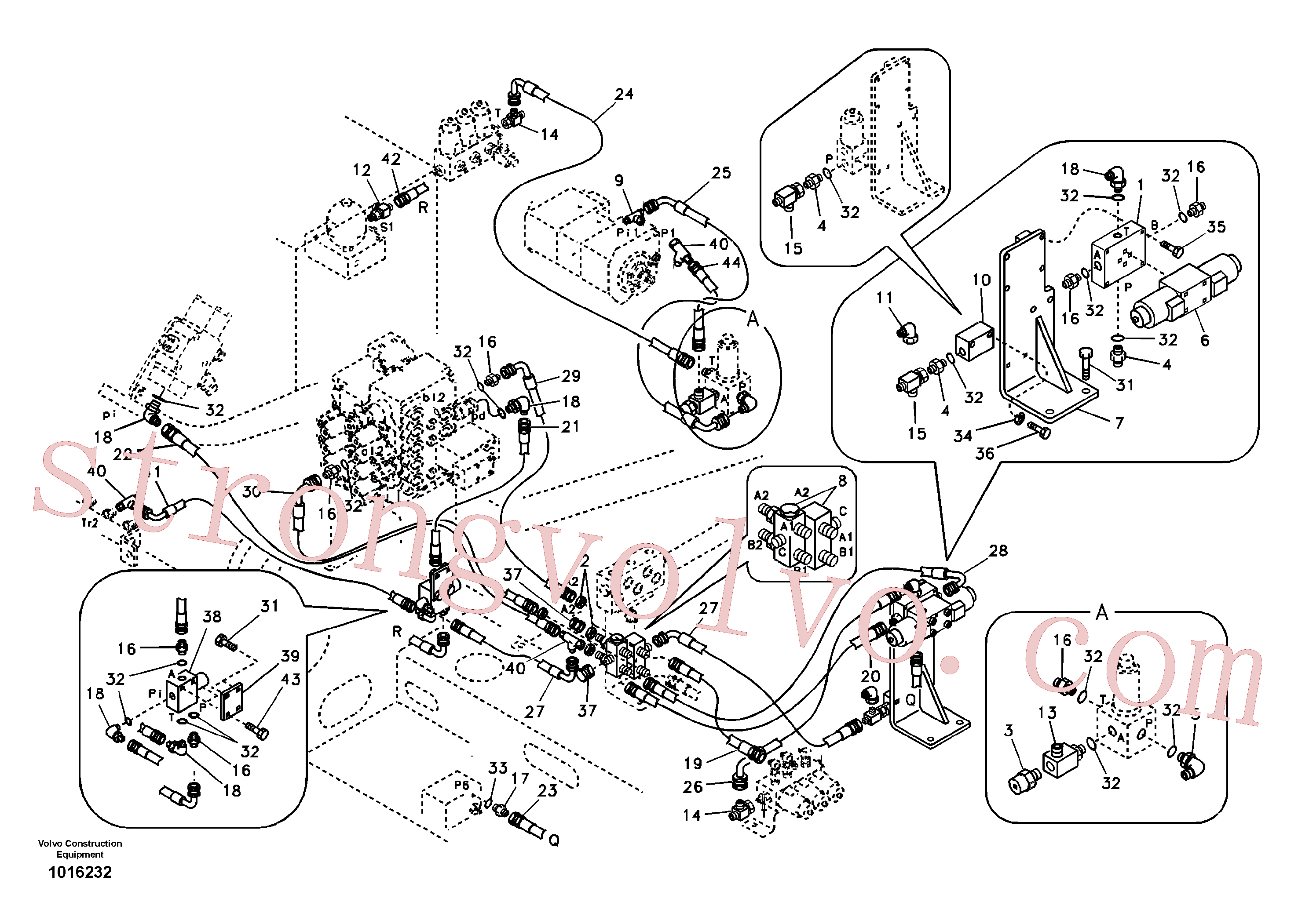 VOE14510275 Volvo Hidráulica de serviço, martelo e cortador para fluxo da bomba principal(1016232 Montagem)
