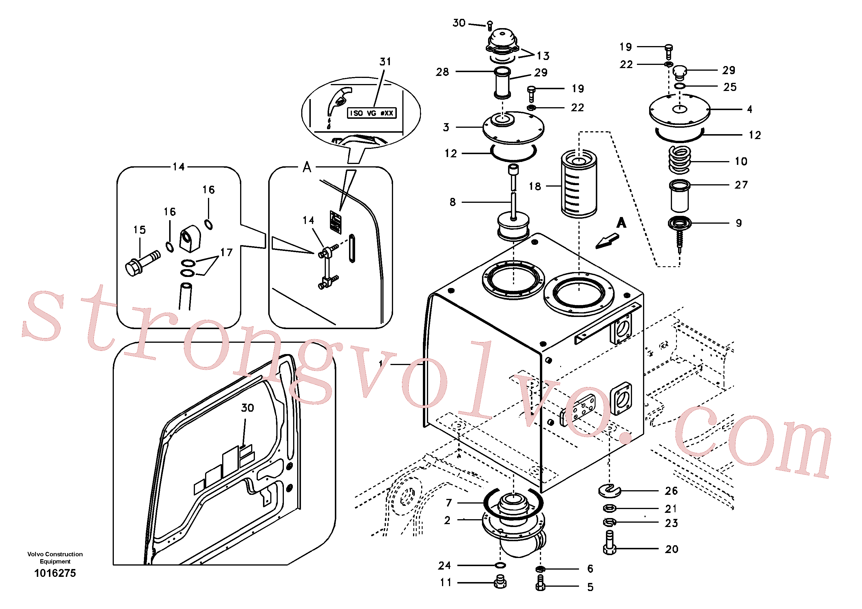 SA1041-00631 Volvo Depósito de óleo hidráulico(1016275 Montagem)