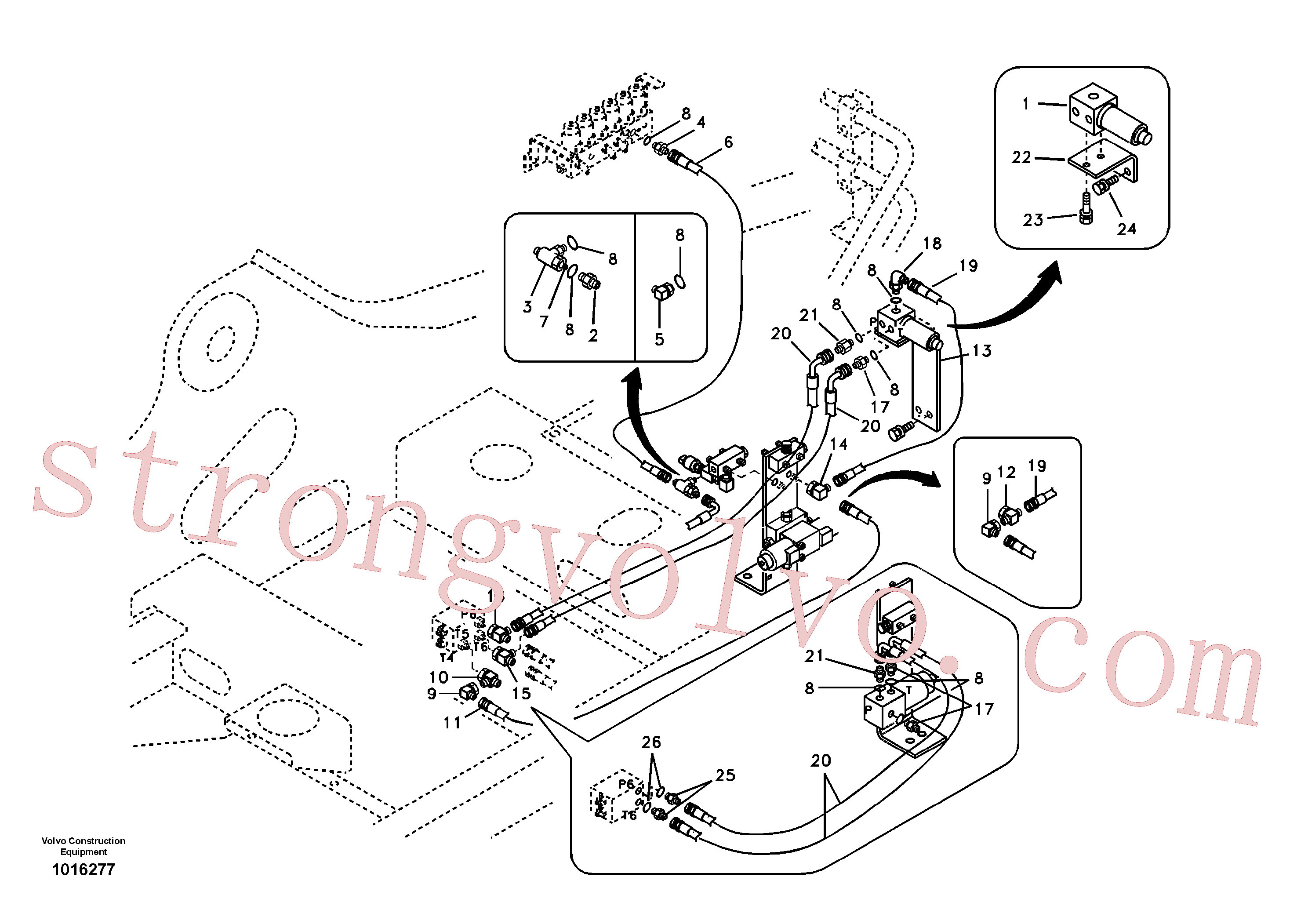 VOE14516336 Volvo Sistema servomotor, martelo e corte(1016277 Montagem)